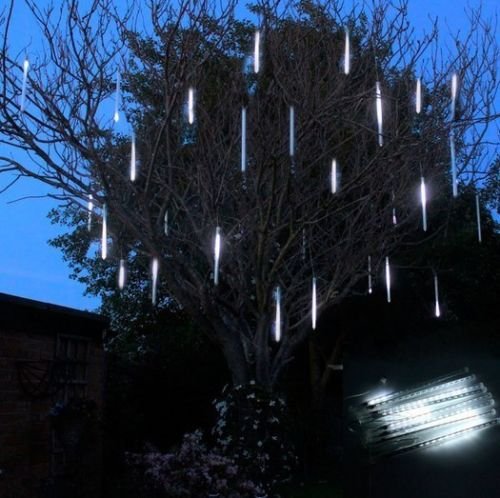 50cm-240-LED Meteor Shower Rain Lights - Waterproof 8 Tubes String Lights for Christmas, Outdoor, Garden, Party & Home Decoration - Cool White