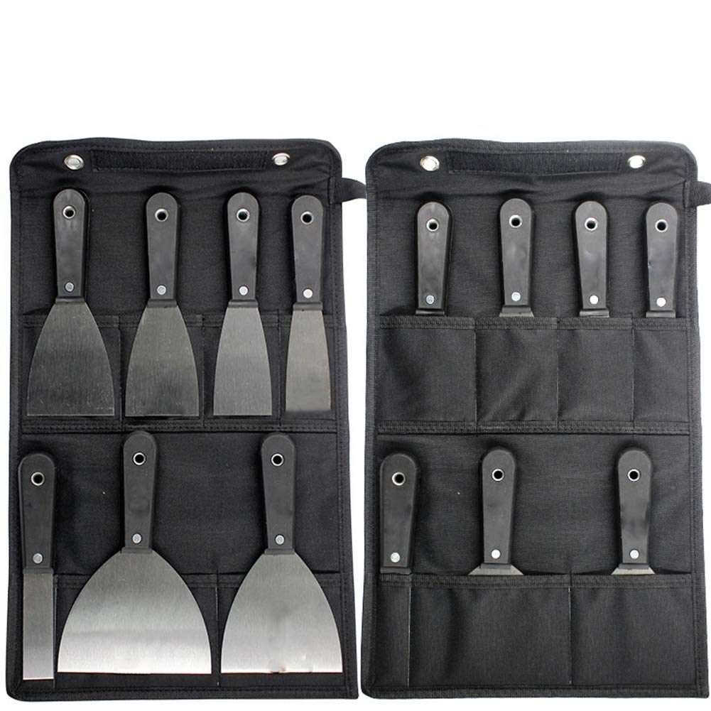 7-Piece Premium Drywall Knife Set - 50# Steel Putty Scraper Tools with Storage Bag - Ideal for Spackling, Painting, and Wall Repair Projects