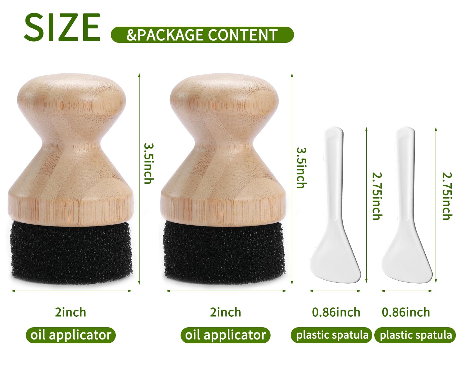 2-Pack Mineral Oil Applicators for Wood Cutting Boards – Food Safe Butcher Block Conditioner, Reusable Wax Applicator Pad/Sponge/Rag – Perfect for Kitchen Countertops, Cutting Boards & Wooden Utensils
