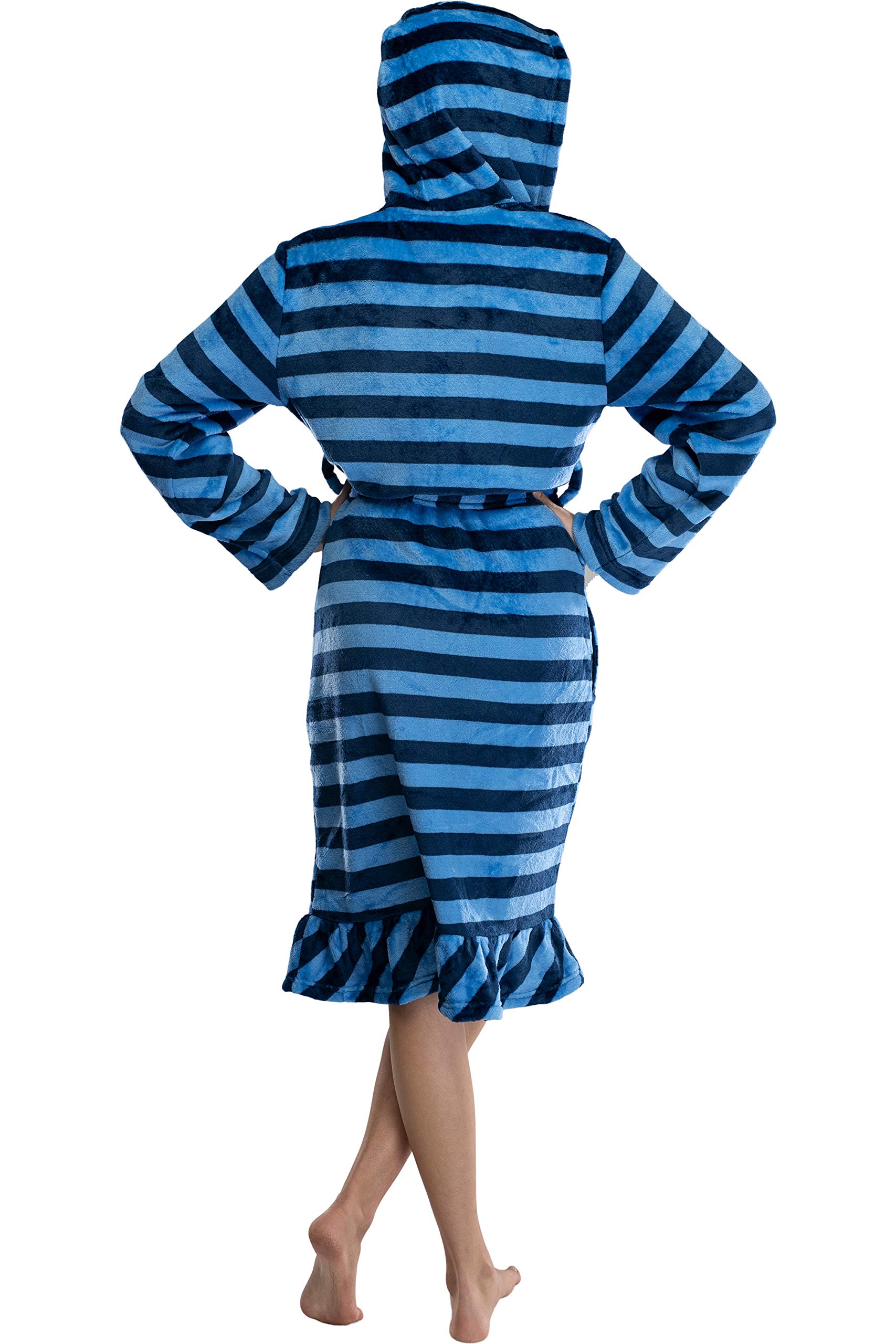 Harry Potter Kids' Striped Hooded Plush Fleece Robe - Gryffindor, Hufflepuff, Slytherin & Ravenclaw House Robes for Boys & Girls | Cozy Halloween Costume & Christmas Pajama Gift
