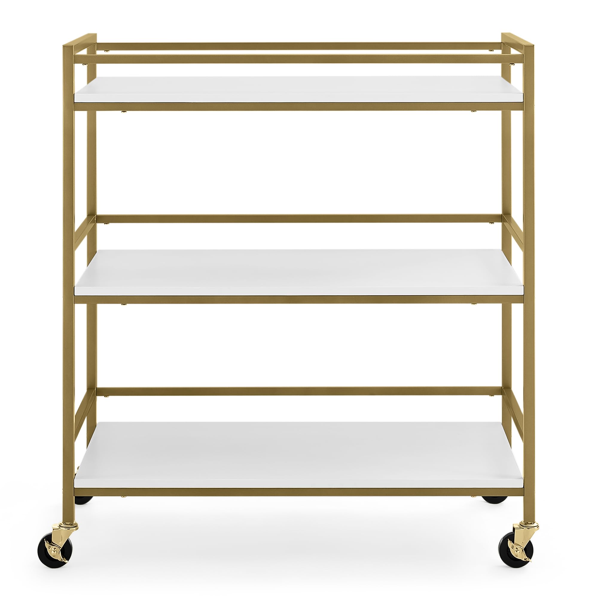 Delta Children Jade Changing Table & Cart - White Melamine with Bronze Accents | Nursery Organization & Baby Care Essentials for New Parents