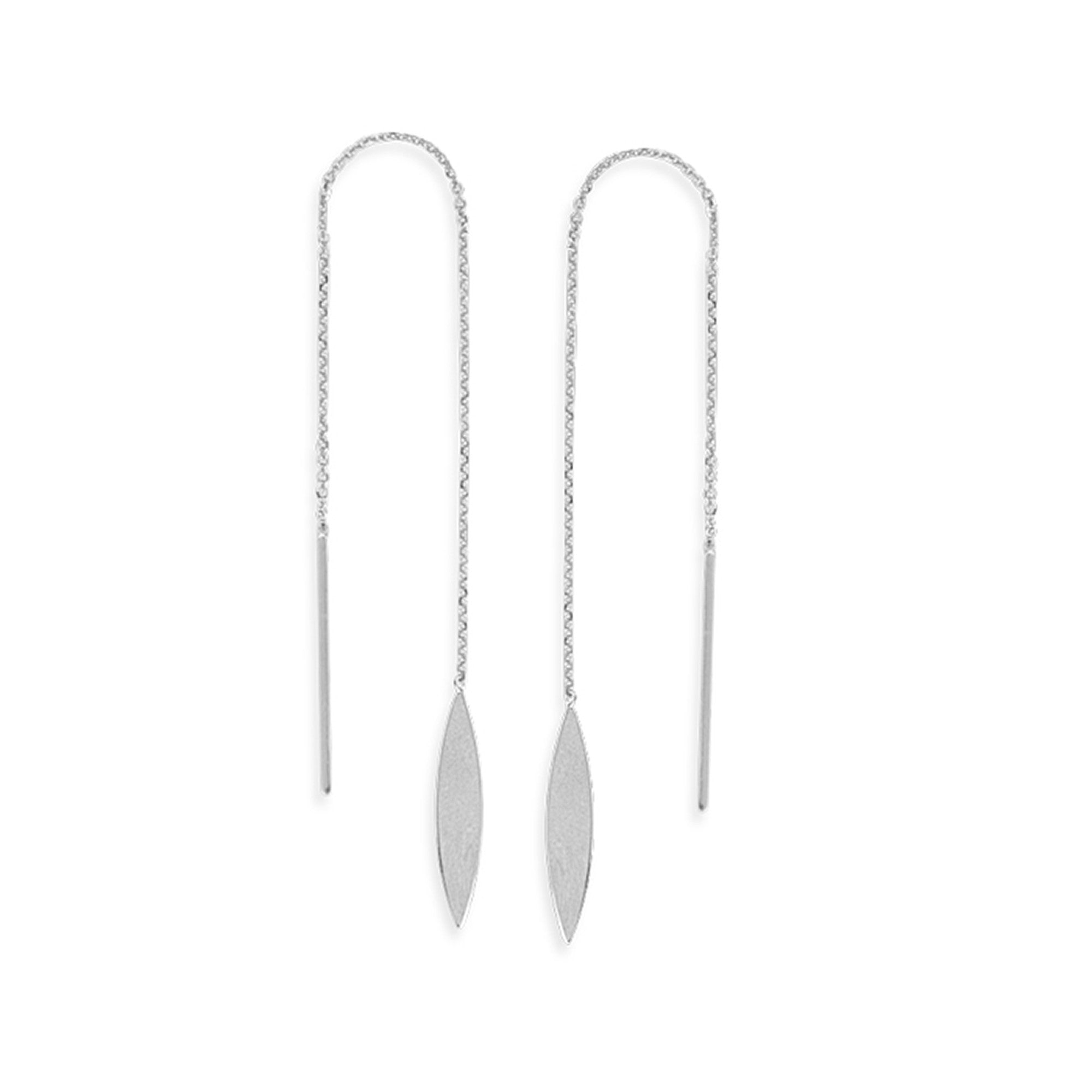 14K Gold Almond Threader Earrings - Dainty & Elegant Jewelry for Women - Perfect for Parties, Weddings & Everyday Wear