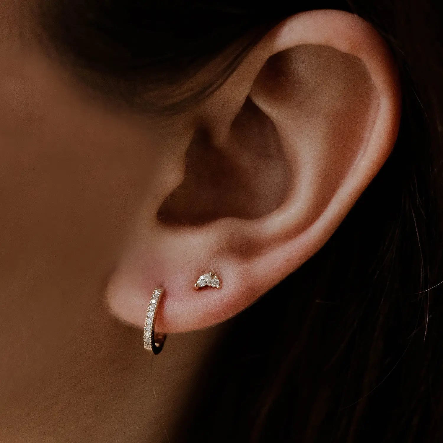 14K Yellow Gold Diamond Stud Earrings for Women - Perfect for Everyday Wear, Gifts & Special Occasions