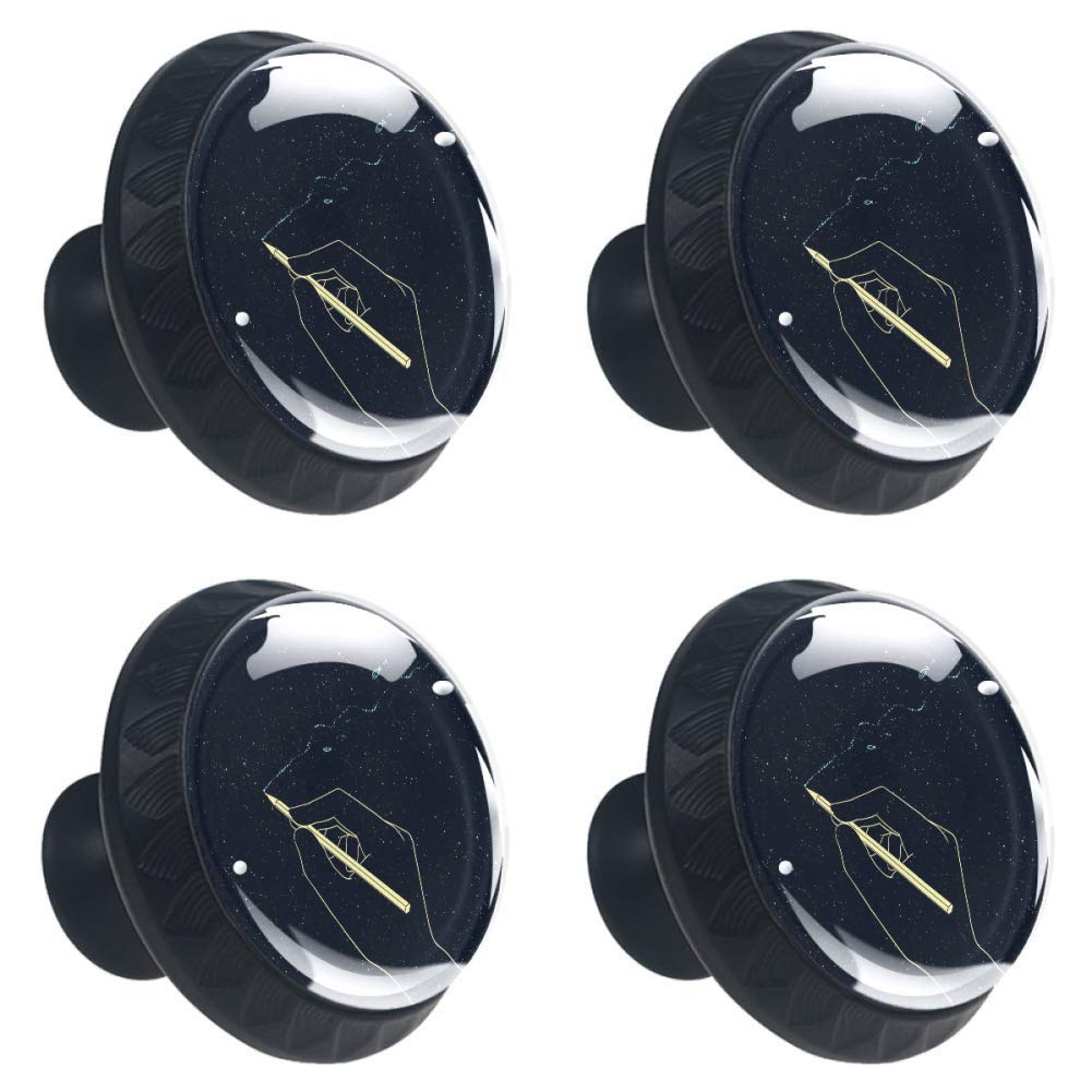Crystal Glass Drawer Pulls - 4PCS DIY Cabinet Knobs for Kitchen & Dresser