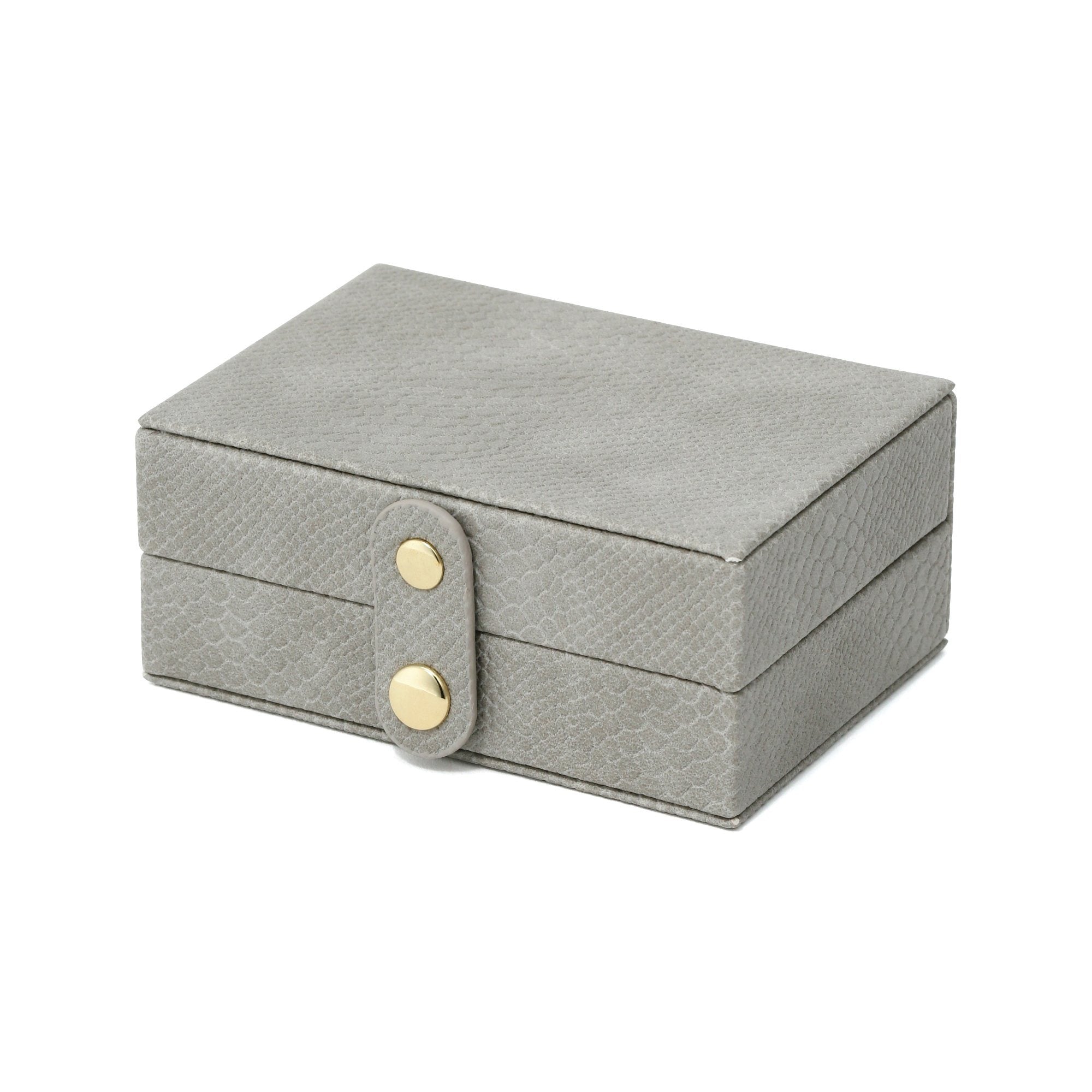 Flavia Large Gray Jewelry Box - Elegant Storage for Necklaces, Rings & Earrings - Perfect for Bedroom, Closet & Travel