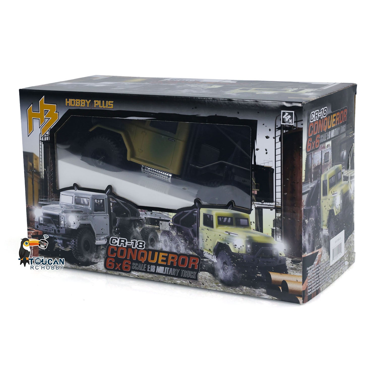 1/18 Scale Hobby Plus 6x6 RC Rock Crawler - Remote Control Electric Off-Road Vehicle with 4WD, Waterproof & All-Terrain Tires - Perfect for Outdoor Adventure, Rock Climbing Simulation, and Hobby Model Collectors (Great Gift for Kids & Adults)