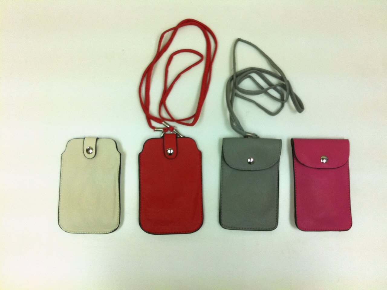 Premium Genuine Leather Neck Pouch for iPhone & Android Phones - Stylish Crossbody Phone Holder (Red) - Perfect for Travel, Hiking, and Hands-Free Convenience