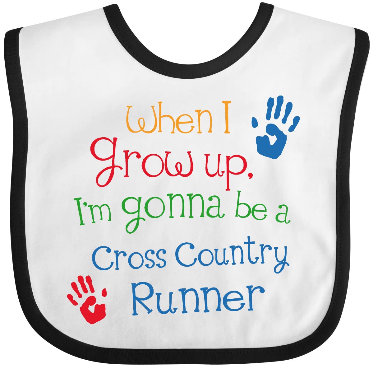 Inktastic Cross Country Runner Future Baby Bib - Soft & Durable Cotton Drool Bib for Infants & Toddlers - Perfect for Running, Sports, and Active Families