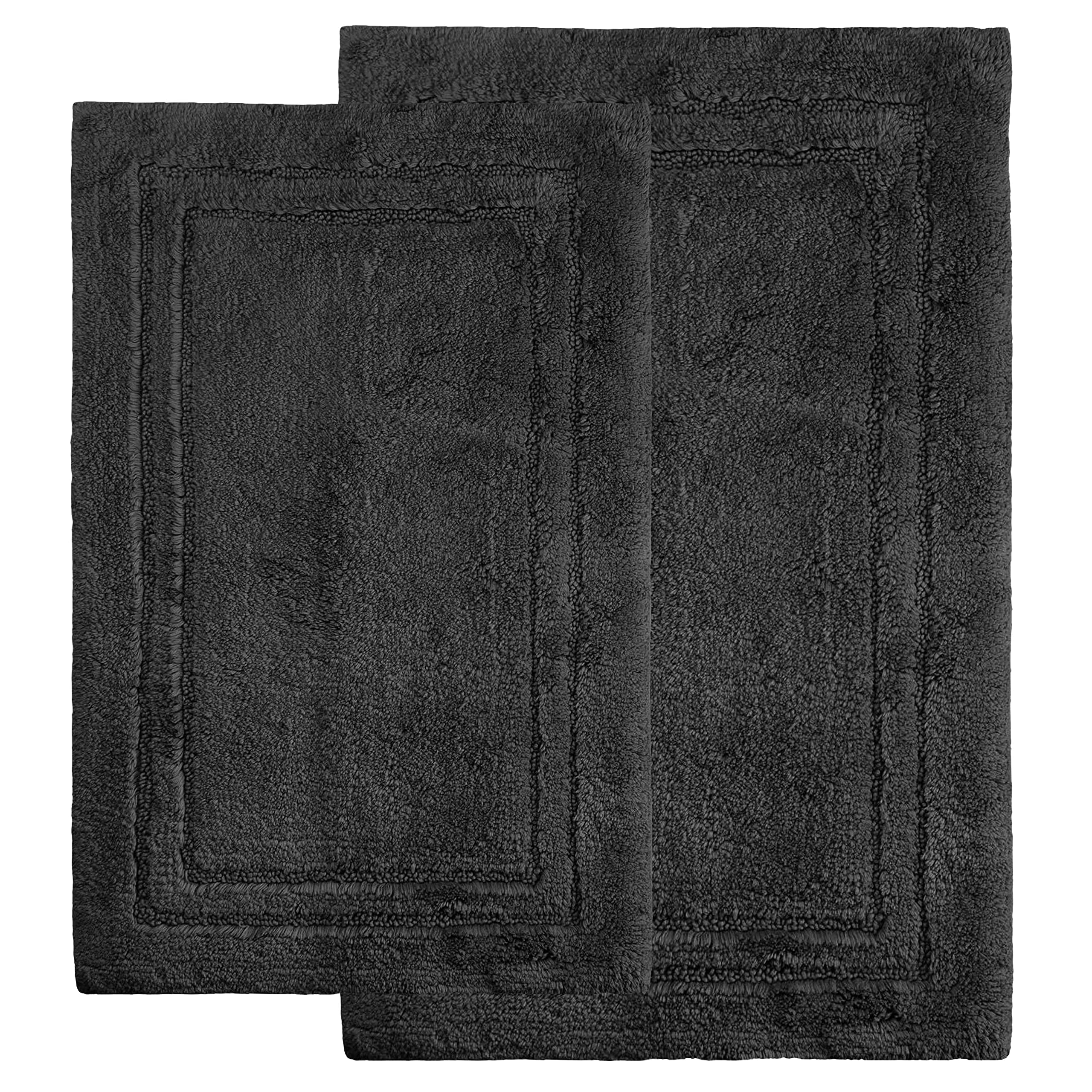 Premium Non-Slip Cotton 2-Piece Bath Rug Set with Spray Latex Backing - 20