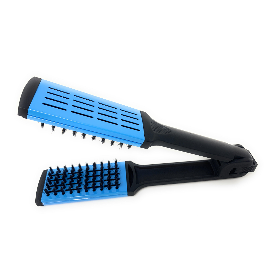 Scalpmaster SC1402 50/50 Nylon Boar Bristle Ceramic Hair Straightener Brush - Professional Styling Tool for Smooth, Shiny Hair at Home or Salon