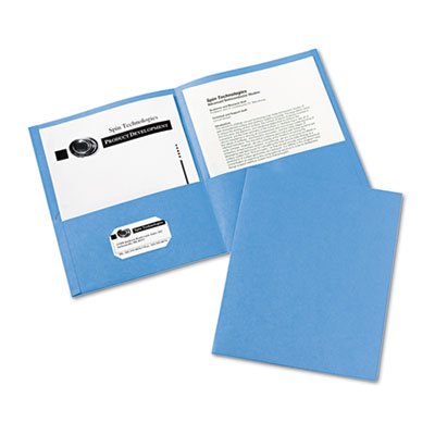 Premium Light Blue Embossed Two-Pocket Portfolio - 30-Sheet Capacity, 25/Box - Perfect for Business Meetings, School Projects & Professional Document Organization