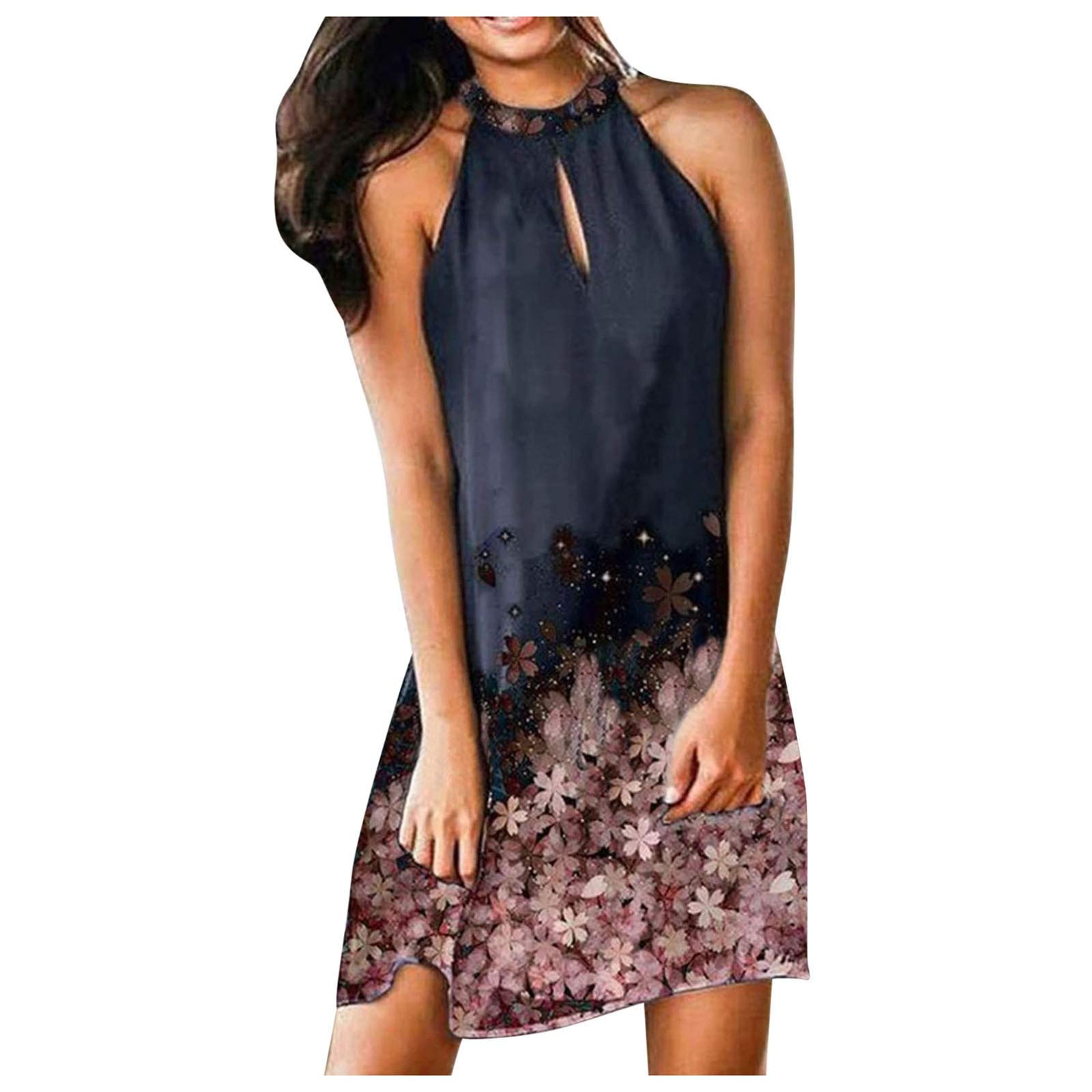 Stylish Dovetail Dress Sling - Women's Summer Plaid Print Round Neck Formal Evening Dress | Perfect for Cocktail Parties, Weddings & Special Occasions