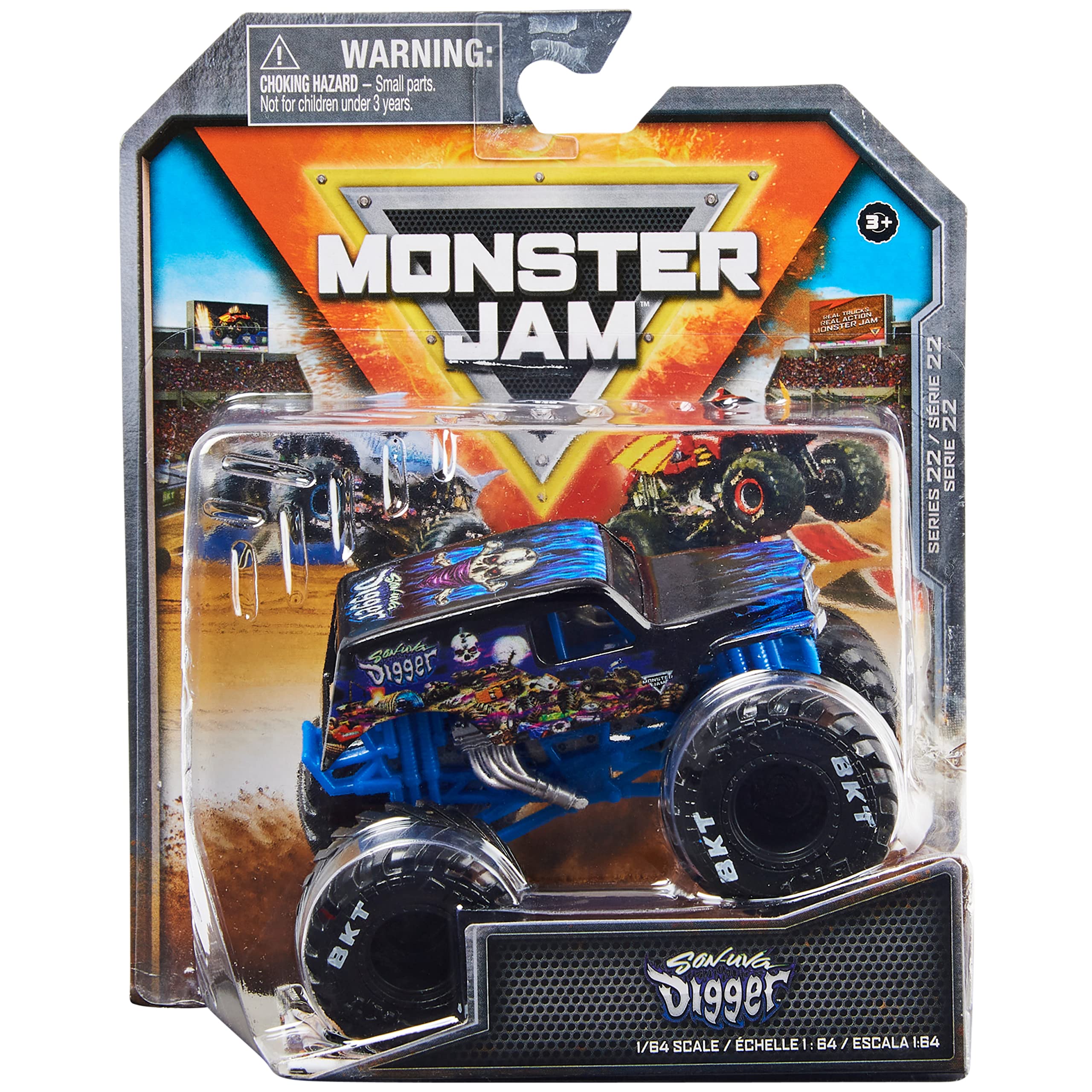 Monster Jam Son-uva Digger Die-Cast Monster Truck 1:64 Scale - Official Heavy Metal Series Toy for Boys & Girls Ages 3+ - Collectible Vehicle for Play, Display & Racing Fun