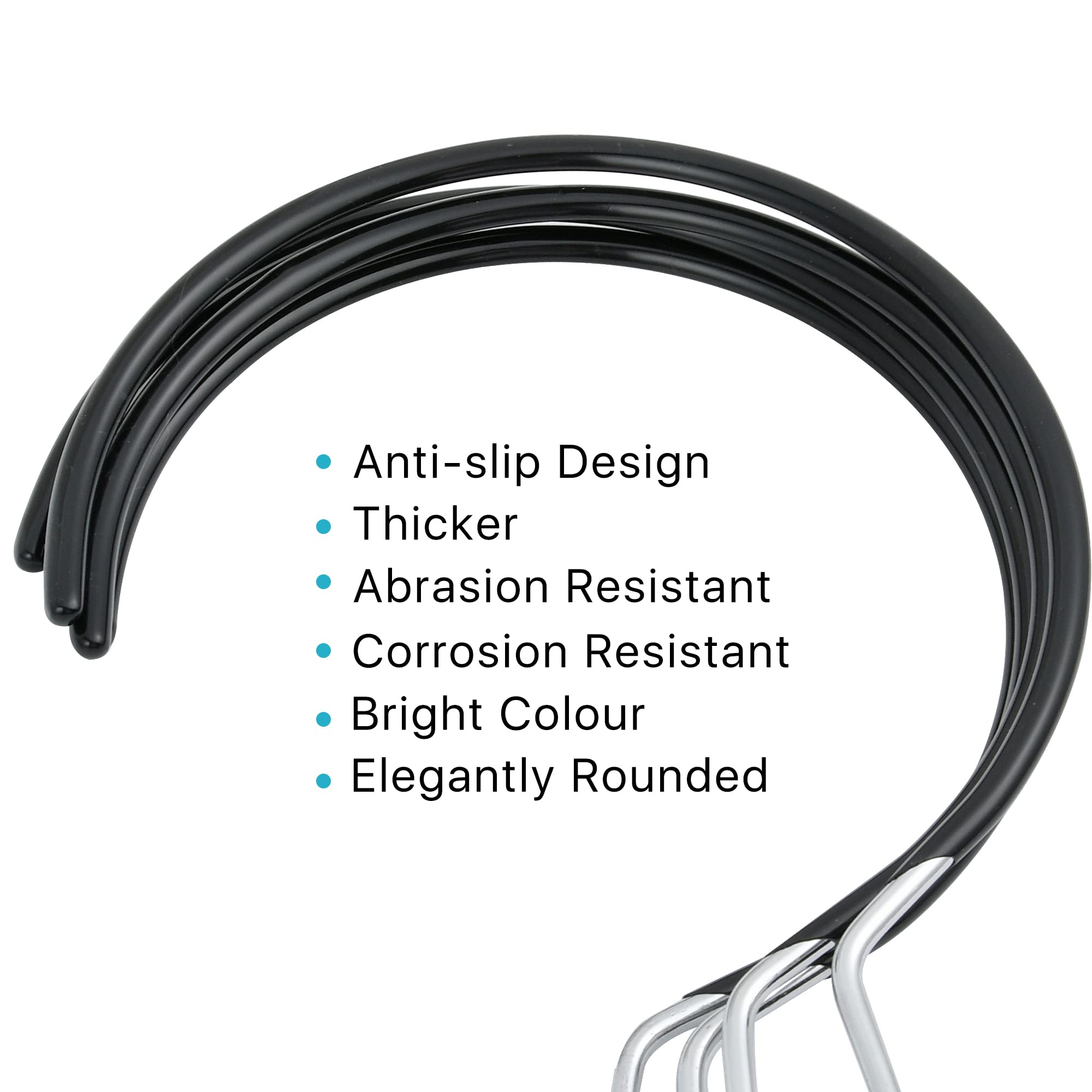 15 Pcs Non-Slip Scarf Ring Hangers - Belt Rack Tie Hanging Hooks for Closet Organization - Perfect for Scarves, Ties, Belts, Tank Tops & Pashminas (Black) - Ideal for Bedroom, Closet & Wardrobe Storage Solutions