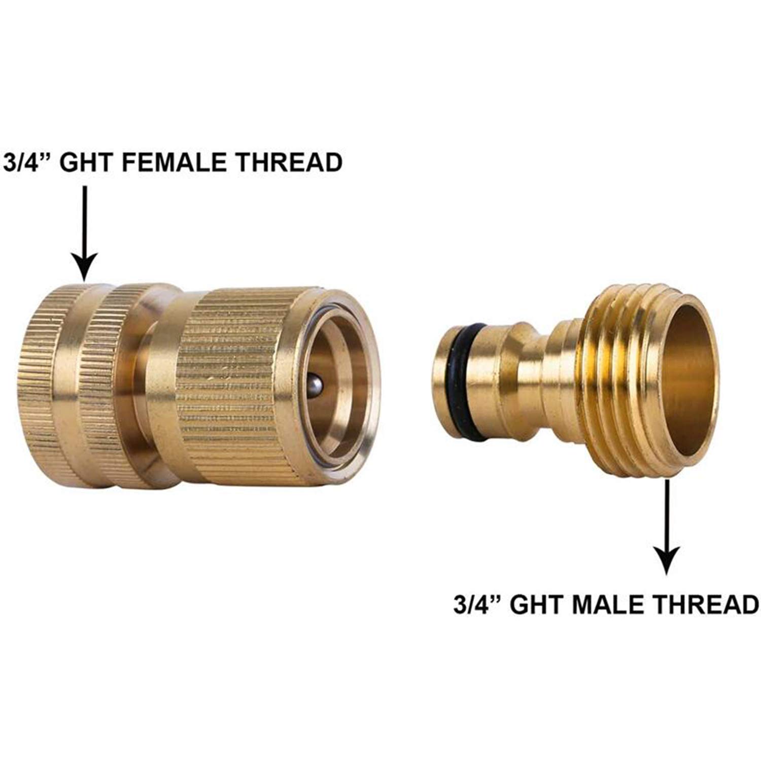 **3/4 Inch GHT Thread Garden Hose Quick Connect Fittings - No-Leak Water Hose Coupler Set (3 Packs) - Perfect for Lawn, Garden, and Outdoor Watering**