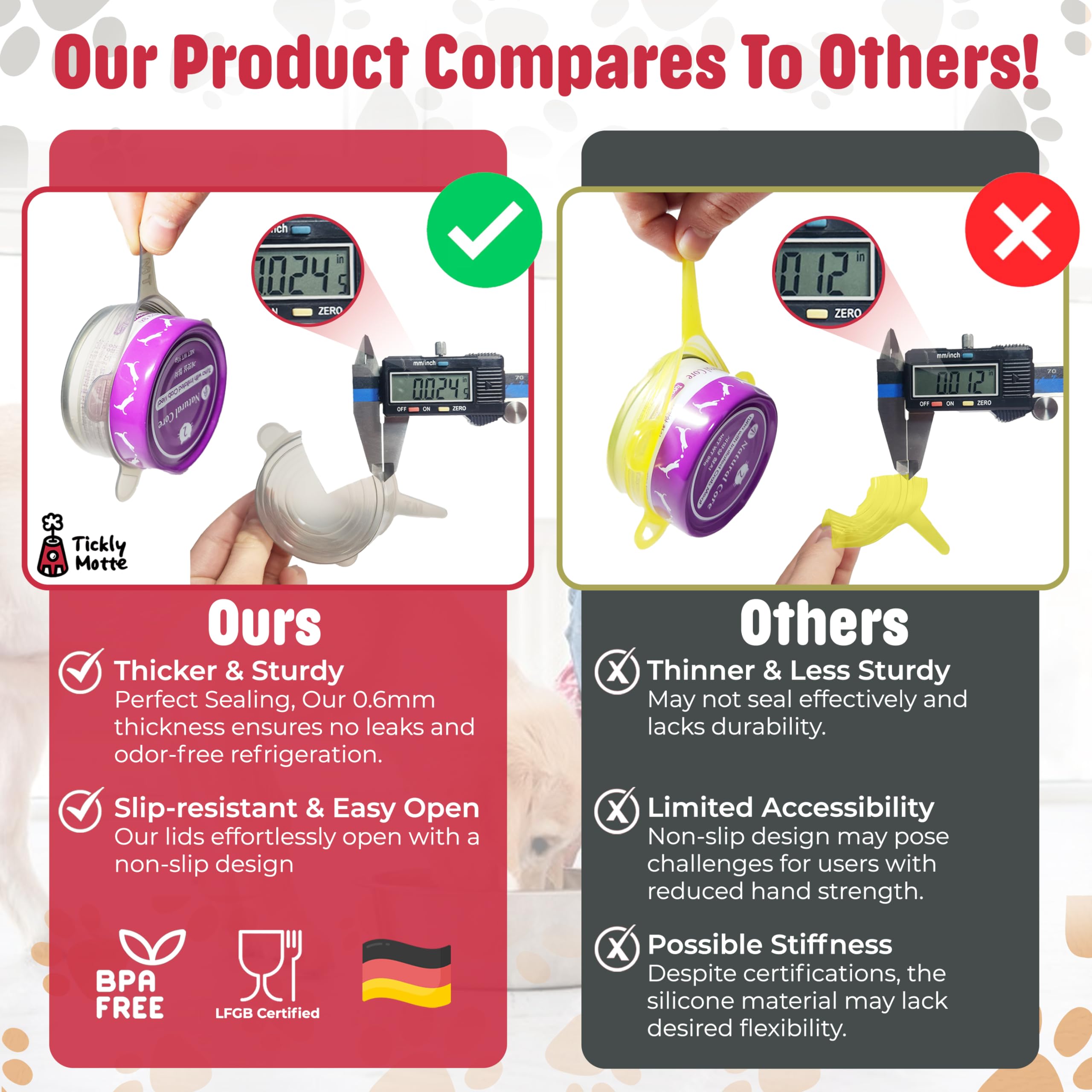 BPA-Free Silicone Food Can Lids - Universal Fit Pet Food Can Covers for Dog & Cat Food Storage - Soft Flexible Microwave-Safe Can Lids - Perfect for Freshness Preservation & Leftover Storage at Home or Travel