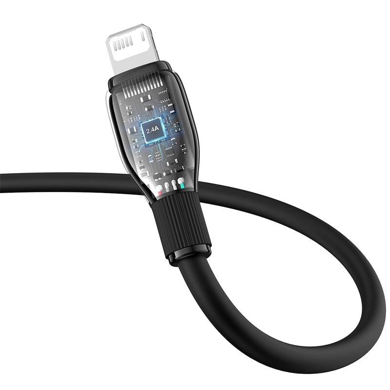 Baseus 2M USB to Lightning Charging Cable for iPhone - Fast Charging, Durable & Tangle-Free - Perfect for Home, Office & Travel (Black)