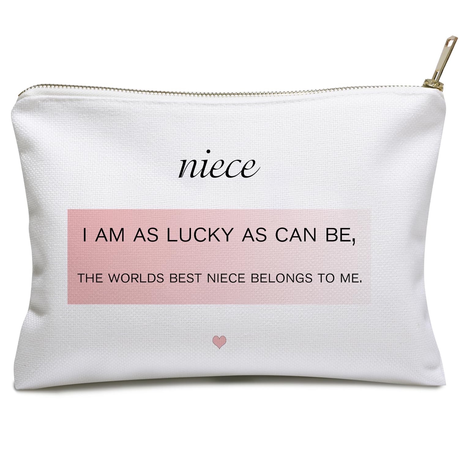Handmade Medium Linen Cosmetic Bag - Perfect Niece Gift from Auntie, Travel Makeup Pouch for Women | Ideal for Birthdays, Graduation & Daily Beauty Essentials Storage