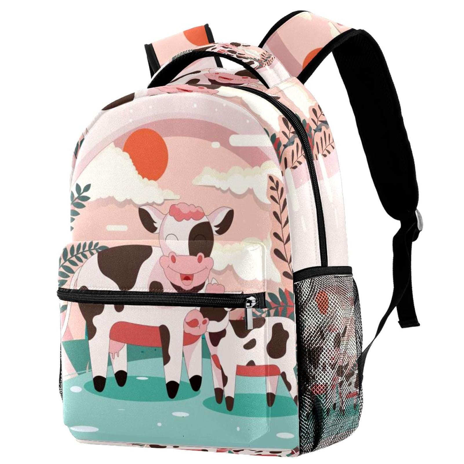 Women's Casual Cow Print Daypack Backpack - High Capacity Travel Shoulder Bag for Work, School & Outdoor Adventures | Stylish Bookbag & Rucksack