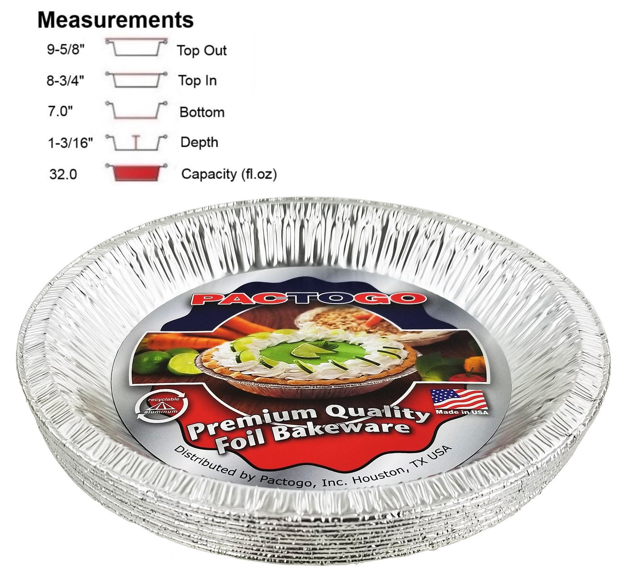 Premium Disposable Aluminum Foil Pie Pans - 9-5/8
