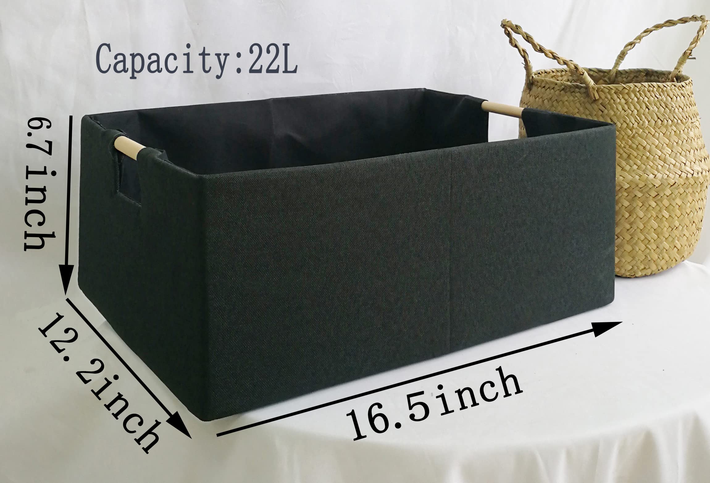 Foldable Storage Bins with Handles - Gray Rectangle Closet Baskets & Organizer Boxes for Shelves | Home, Office, Car & Dorm Room Storage Solutions | Perfect for Closet Organization, Toy Storage & Travel Essentials