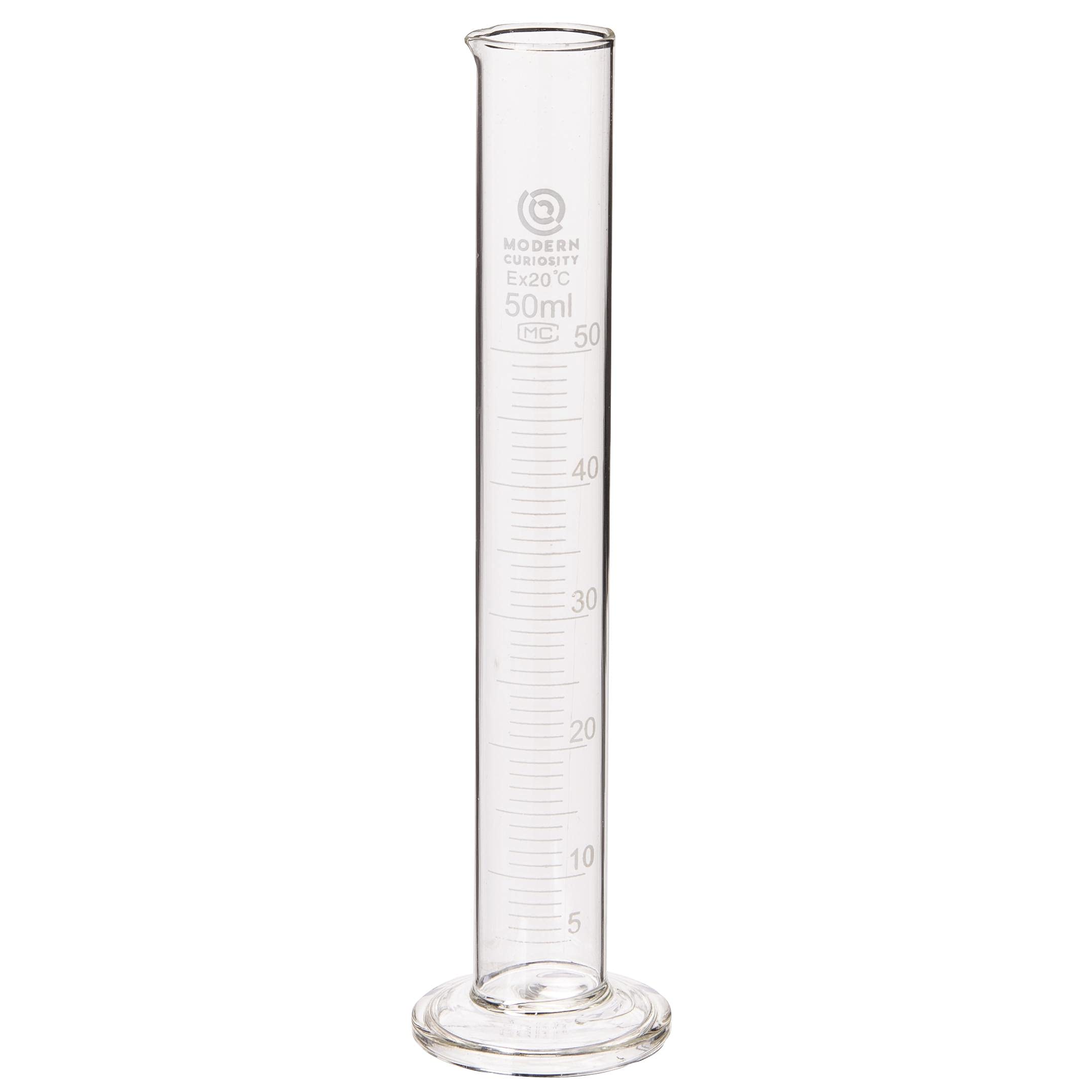 Borosilicate Glass Graduated Cylinders 50mL, 4-Pack - Precision Measuring Cups for Science Labs, Chemistry Classrooms, and Industrial Research - Essential Lab Equipment for Accurate Liquid Measurement