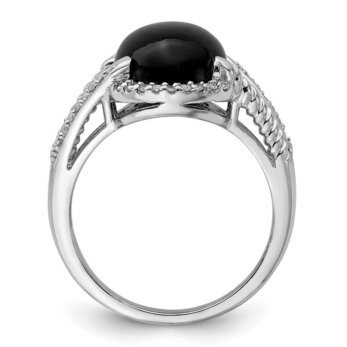 925 Sterling Silver Simulated Onyx & Diamond Ring for Women | Elegant Fashion Jewelry | Perfect for Parties, Weddings & Everyday Wear