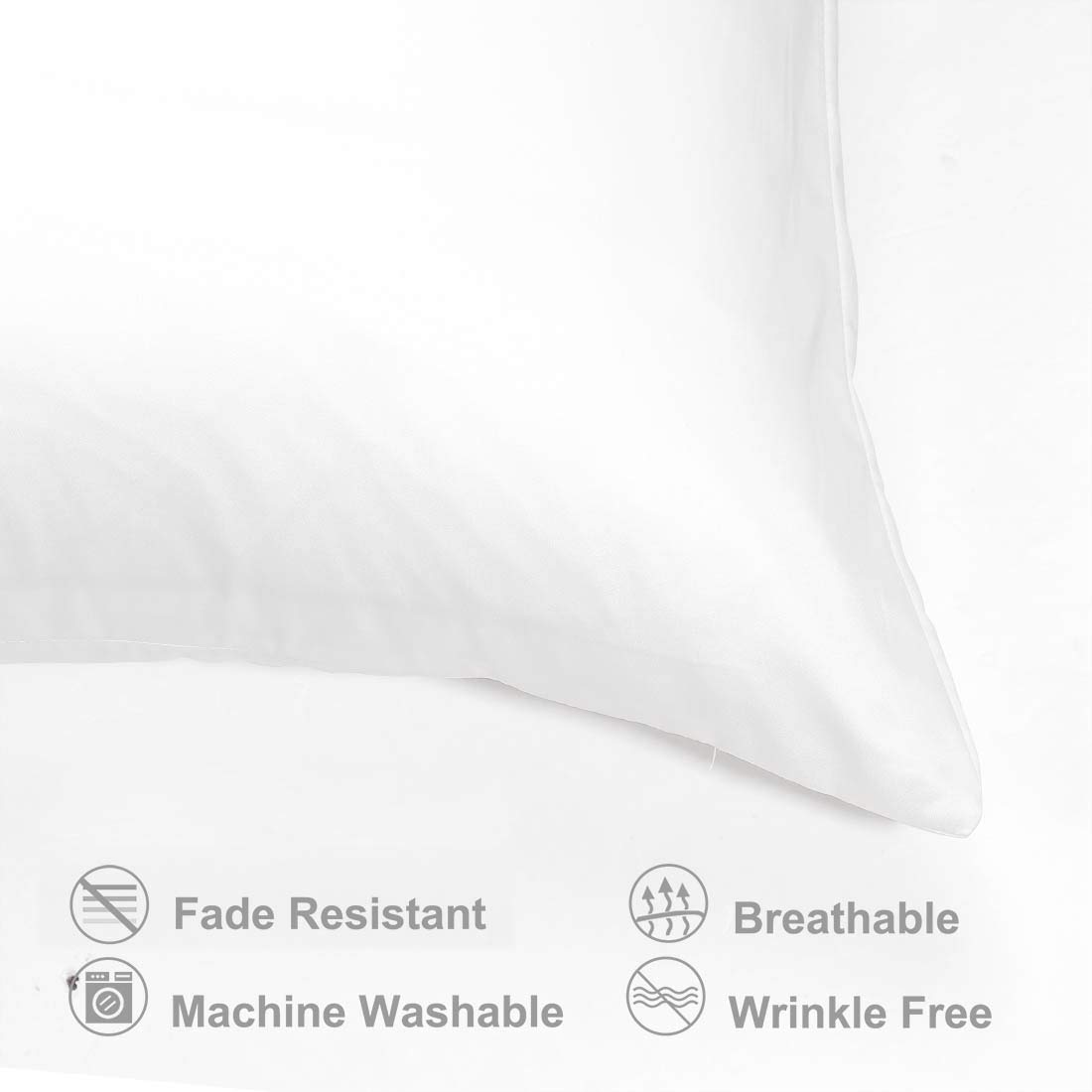 PiccoCasa 4-Pack Luxury Satin Pillowcases with Zipper - Super Soft Silky Pillow Covers (14x20 Inches) for Bedroom, Travel & Home Decor - White Satin Pillow Cases for Ultimate Comfort