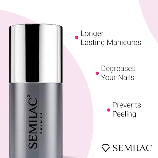 Semilac Acid Primer for Gel & Acrylic Nails - Professional Nail Degreaser for Perfect Manicure & Pedicure - Easy Application 7ml - Ideal for Salon & Home Nail Care