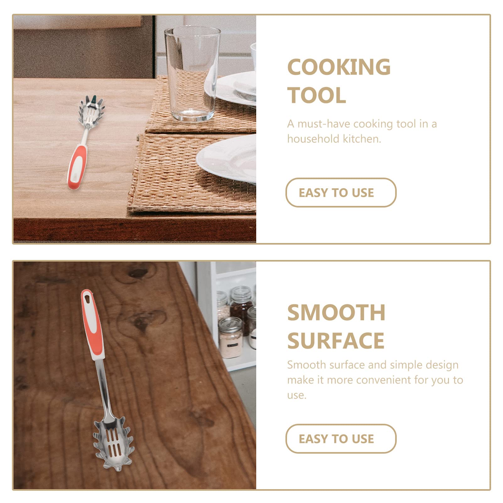 1 Pc Heat-Resistant Stainless Steel Powder Spoon - Non-Stick Cooking Utensil for Baking, Pasta & Flour - Italian Kitchen Gadget with Ergonomic Handle - Perfect for Sifting, Mixing & Serving Noodles, Cake Decorating & Cooking Accessories