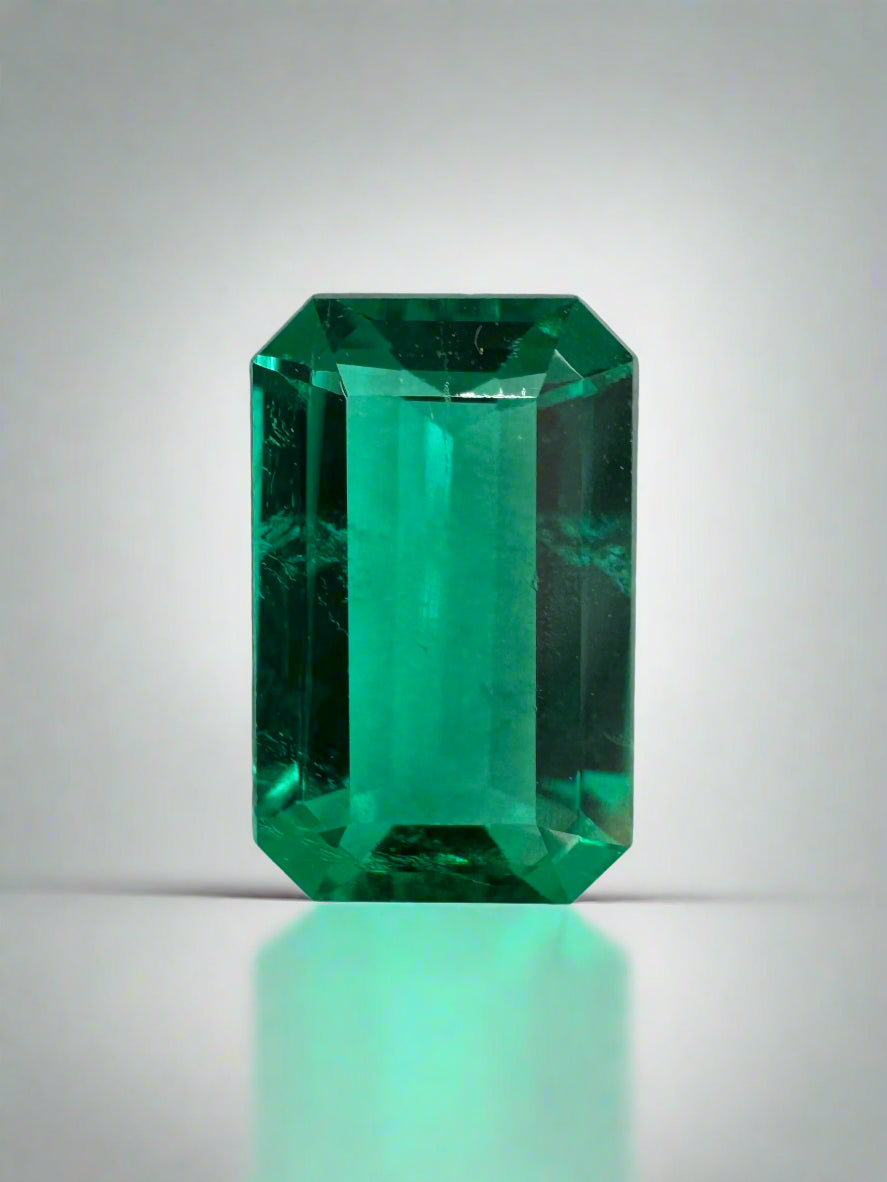 1.13 Carat VVS Colombian Emerald - Bluish Green Emerald Cut Gemstone for Jewelry Making & Engagement Rings | High-Quality Loose Stone for Necklaces, Earrings & Custom Designs