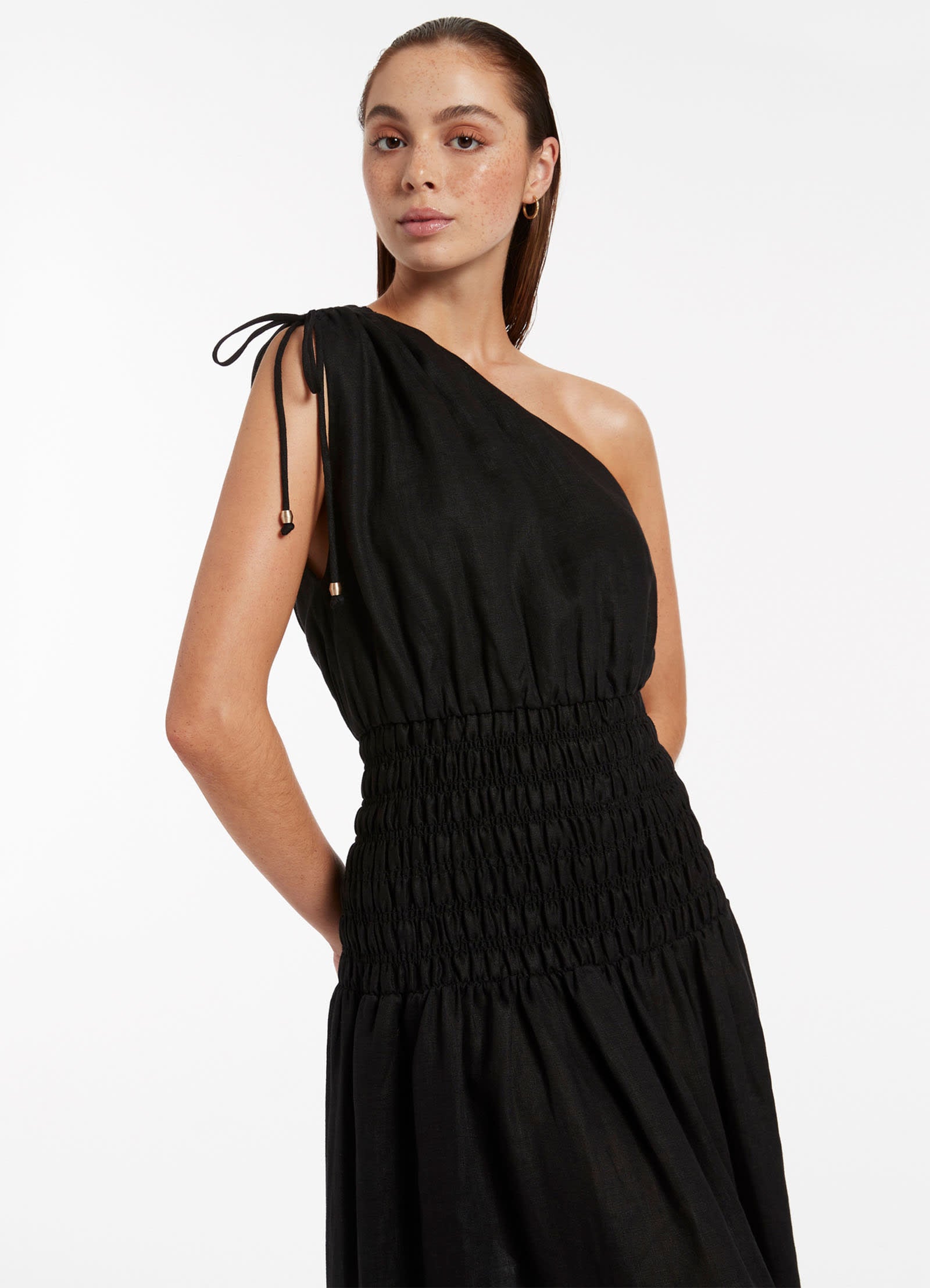 Jetset Shirred Dress - Black | Flowy Summer Dress for Women | Perfect for Beach Vacations, Date Nights & Casual Outings
