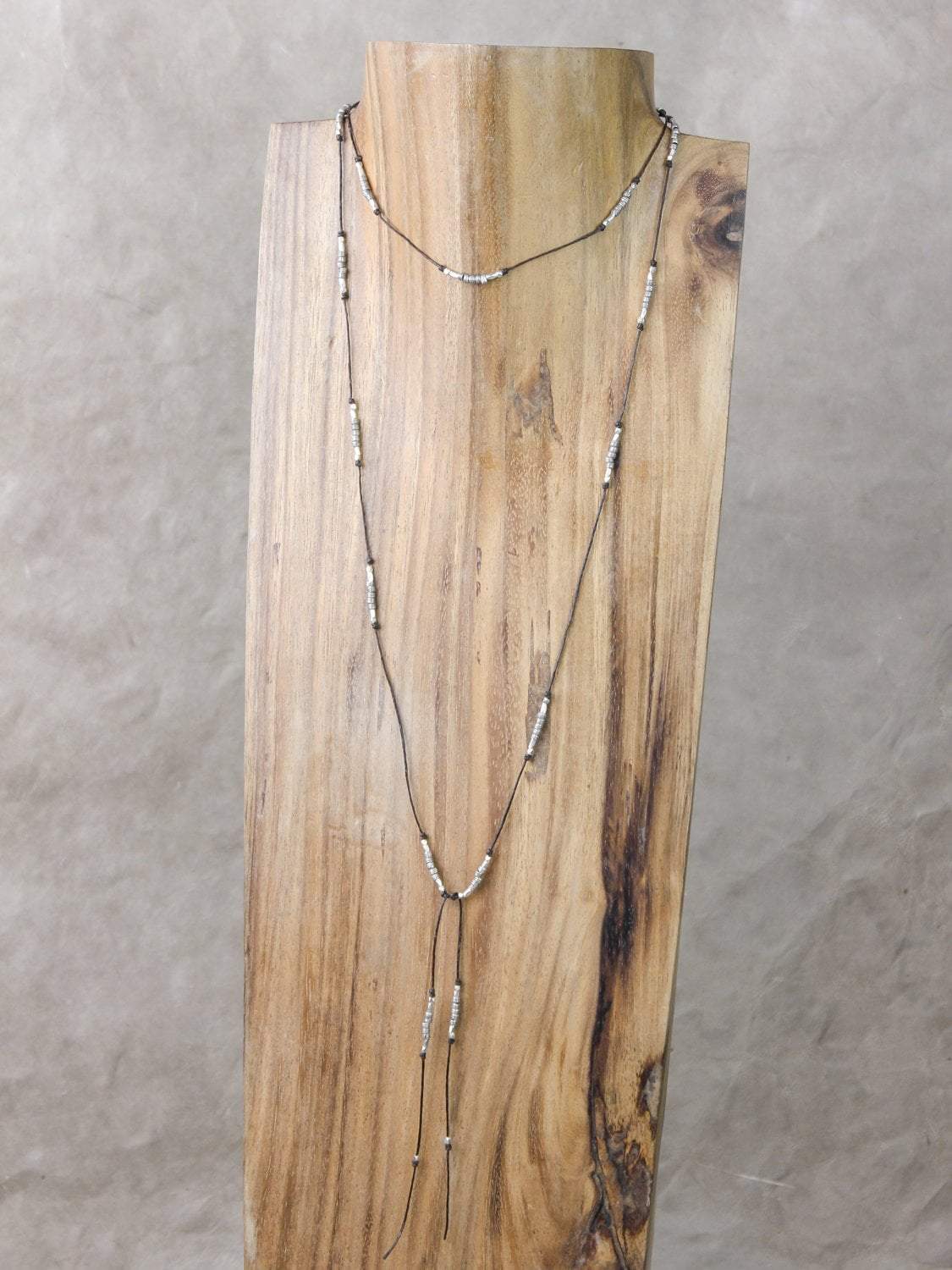 Authentic Hill Tribe Silver Lariat Necklace - Handmade Thai Tribal Jewelry for Women | Perfect for Boho, Layering & Special Occasions
