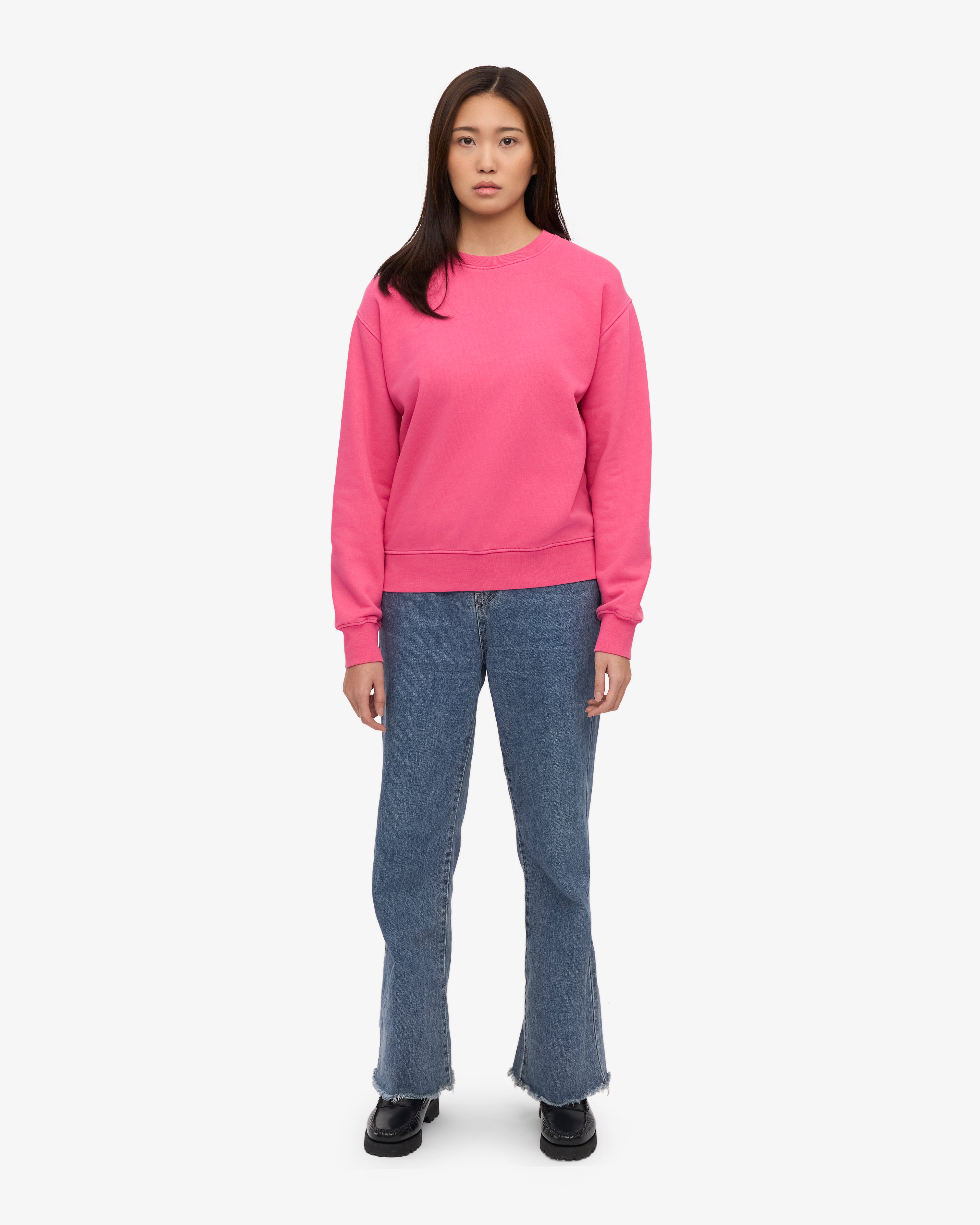 Organic Cotton Women's Classic Crew Neck T-Shirt - Bubblegum Pink | Soft Casual Tee for Everyday Wear, Workouts & Layering