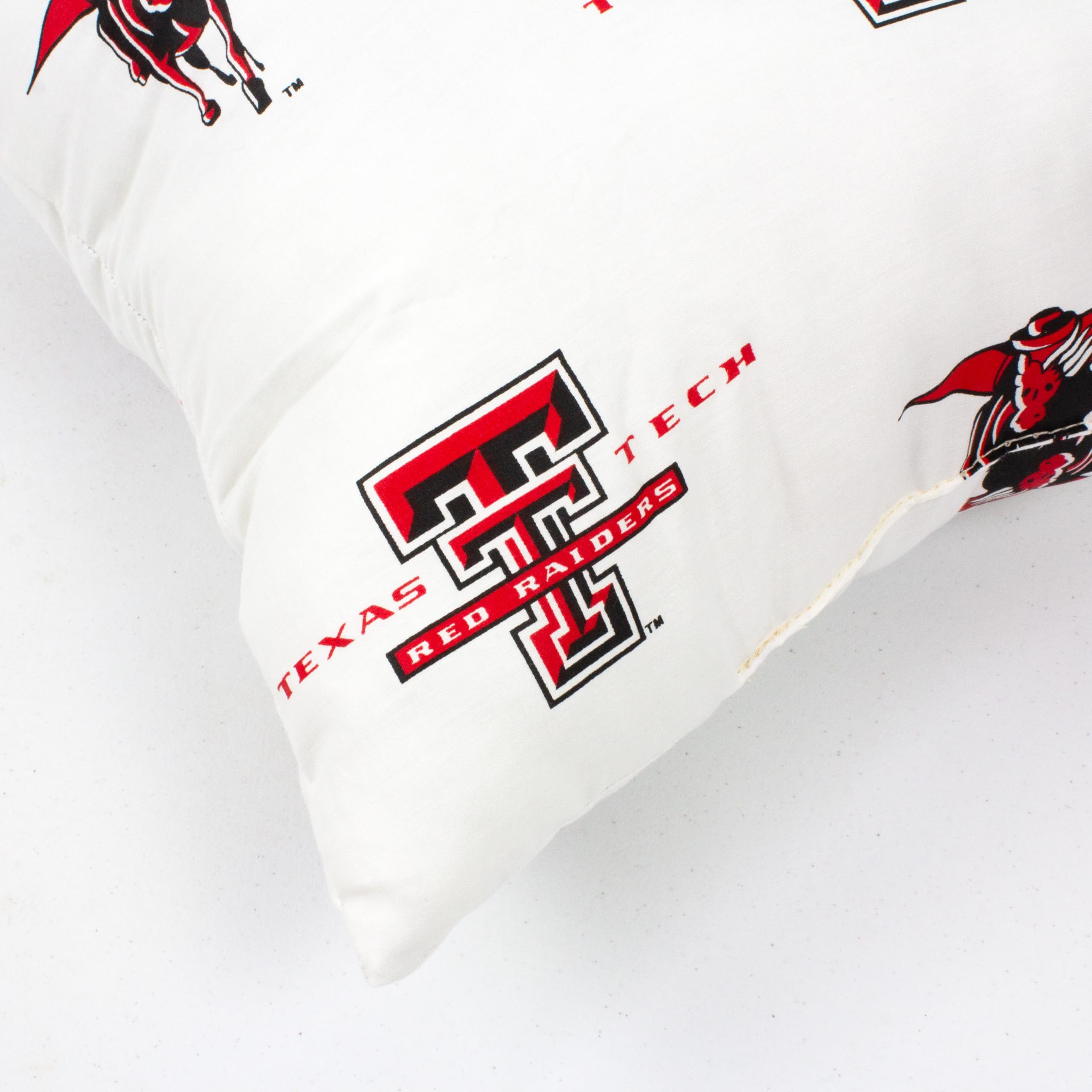 Texas Tech Red Raiders Decorative College Throw Pillow Cover - Single Square Pillowcase for Dorm Room, Living Room & Game Day Decor
