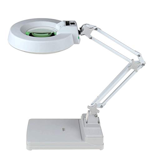 LED Magnifying Glass Desk Lamp with Bright Illumination - 5X Magnifier Light for Reading, Crafts, Jewelry Making & Close Work - Perfect for Hobbies, Repair & Detailed Tasks