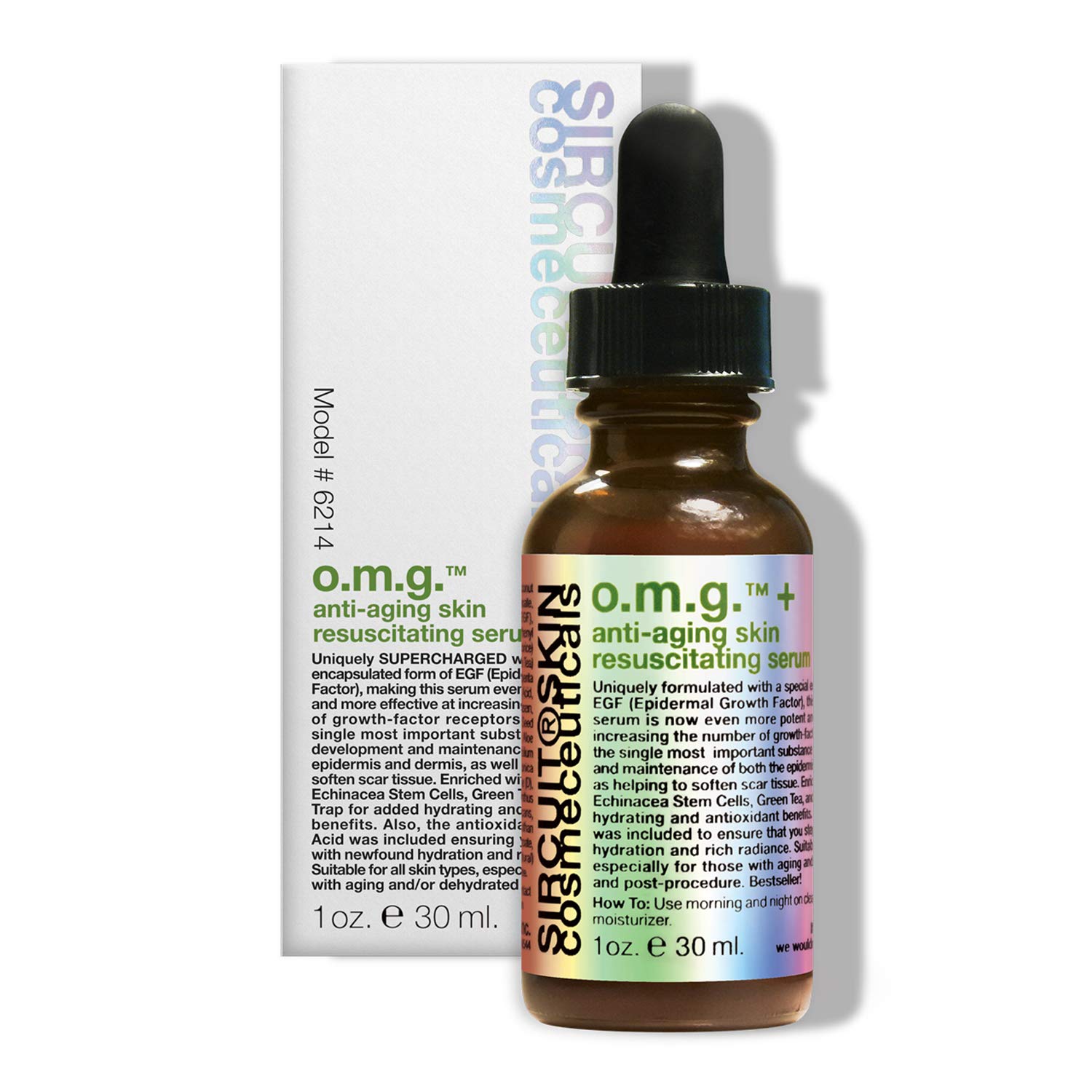 O.M.G.+ Anti-Aging Facial Serum with Echinacea Stem Cells & Squalane | Hydrating Green Tea Serum for Youthful Skin | Daily Moisturizing Face Treatment for Wrinkles & Fine Lines | Perfect for Night Routine & Dry Skin Care (1 fl oz)