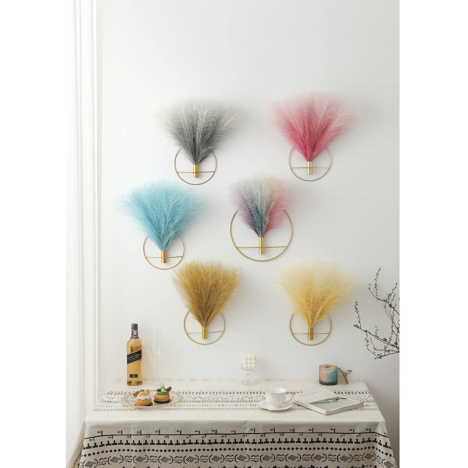 Boho Wall Decor 2 Pack Gold - Metal Wall Art for Living Room & Bedroom