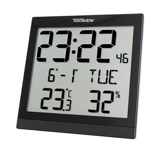 Cole-Parmer AO-94460-25 1076V Digital Radio-Controlled Wall Clock with Atomic Time Sync - Perfect for Office, Classroom, and Home Use