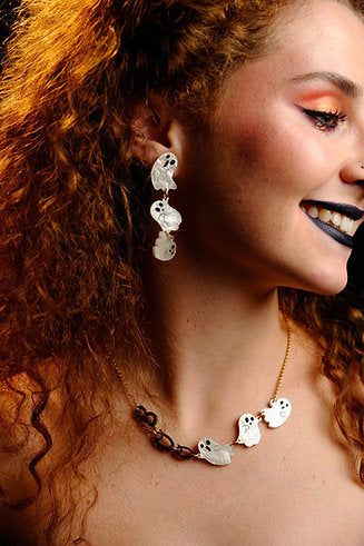 Boo Ghost Earrings by Laliblue - Spooky Halloween Jewelry for Women | Cute & Trendy Accessories for Parties, Costumes & Everyday Wear