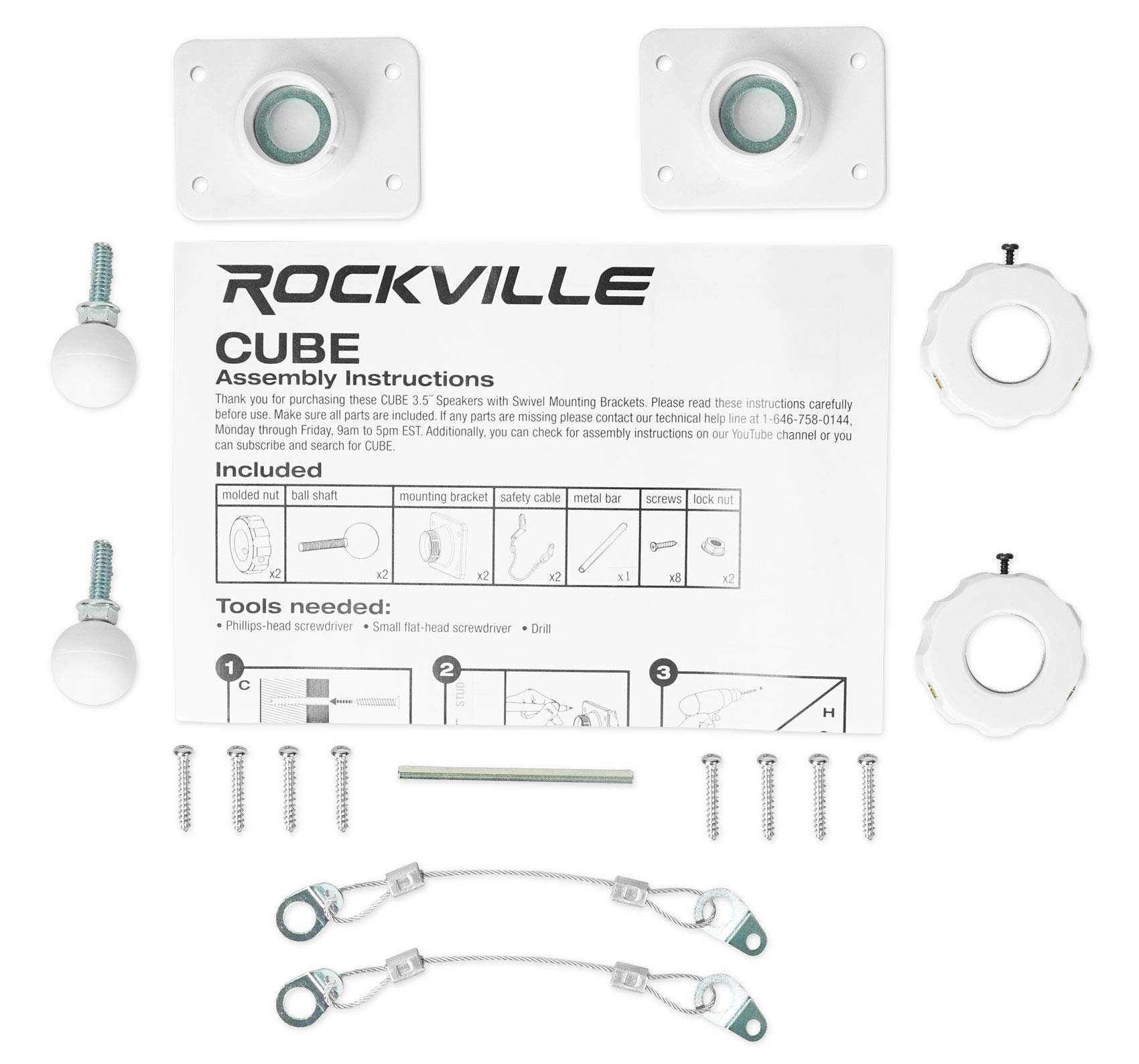 Rockville Commercial Restaurant Amplifier with 4 White 3.5