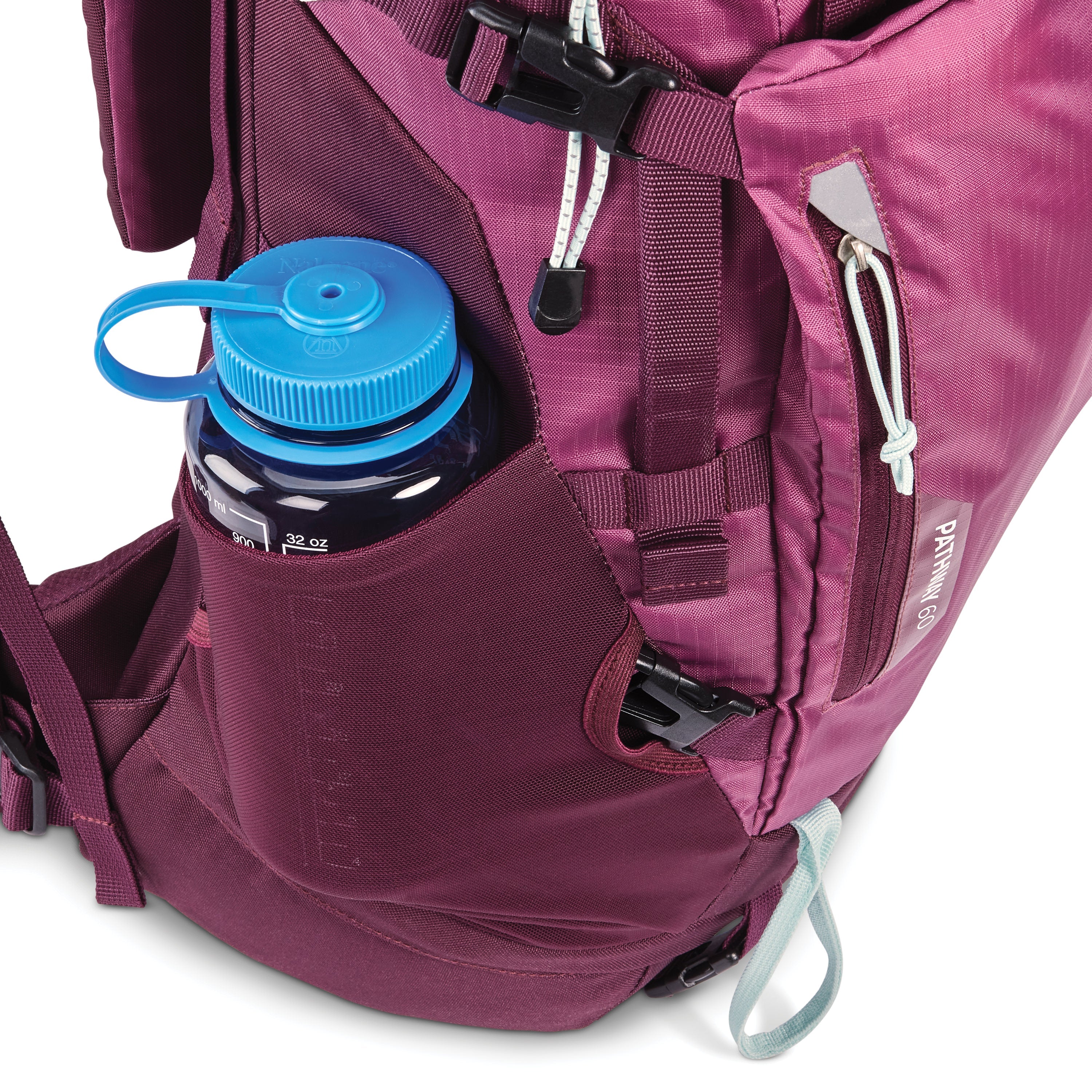 High Sierra Pathway 2.0 Women's 60L Hiking Backpack - Lightweight Frame Pack for Outdoor Adventures, Travel & Camping (Berry/Maroon)