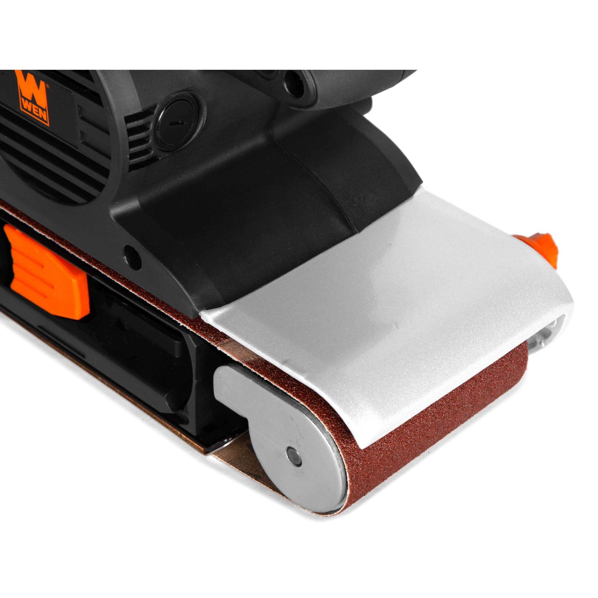 WEN HB424V 10 Amp 4x24 Inch Variable Speed Belt Sander - Handheld & Benchtop Dual Use for Woodworking, Metal Sanding & DIY Projects