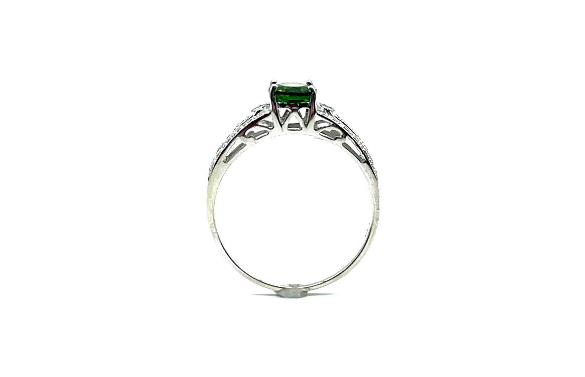 10k White Gold Peridot Ring for Women - Elegant Birthstone Jewelry Gift for August, Anniversary & Special Occasions