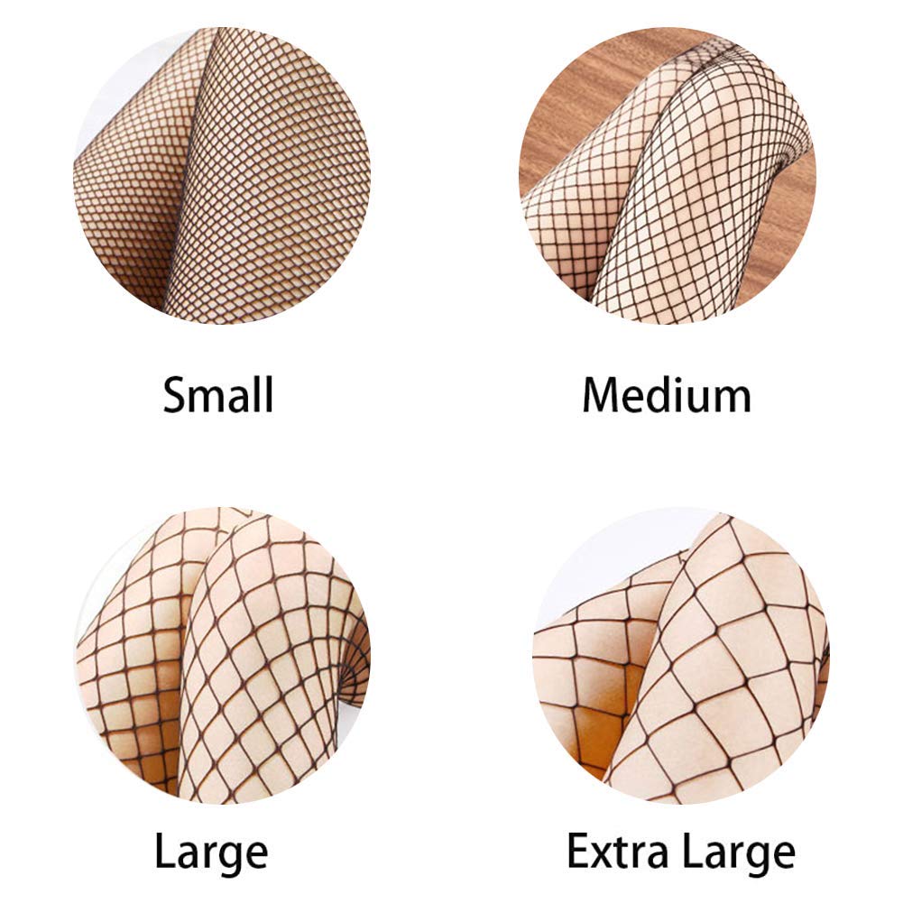 MANZI 4 Pairs Women's Fishnet Tights - Sexy Cross Mesh Stockings, Black Fishnet Pantyhose for Party, Halloween & Cosplay