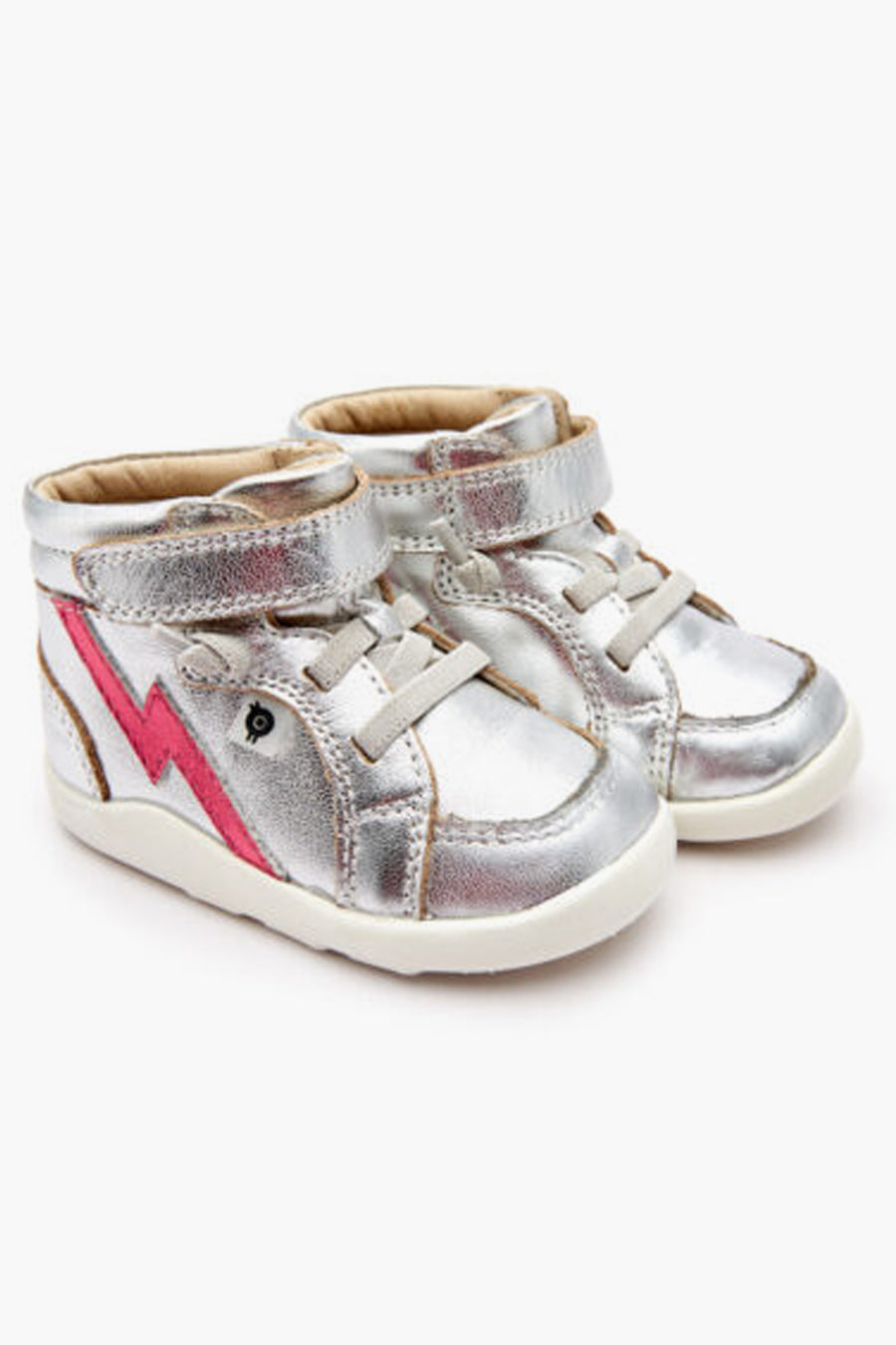 Old Soles Girls Light Up Sneakers - Silver LED Light Up Shoes for Kids | Perfect for Night Walks, Parties & Outdoor Play