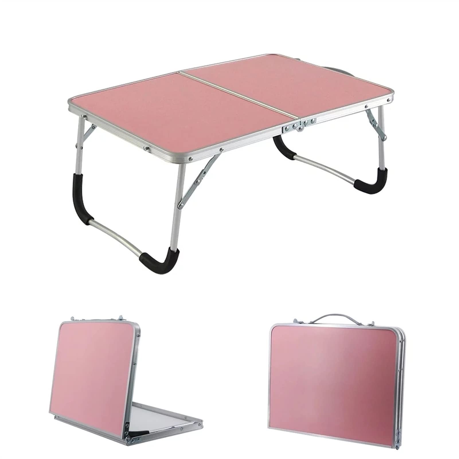 Portable Folding Picnic Table - Lightweight Outdoor Camping Table, Laptop Desk for Picnics, Beach, Backyard & Travel - Easy Setup & Foldable - Pink