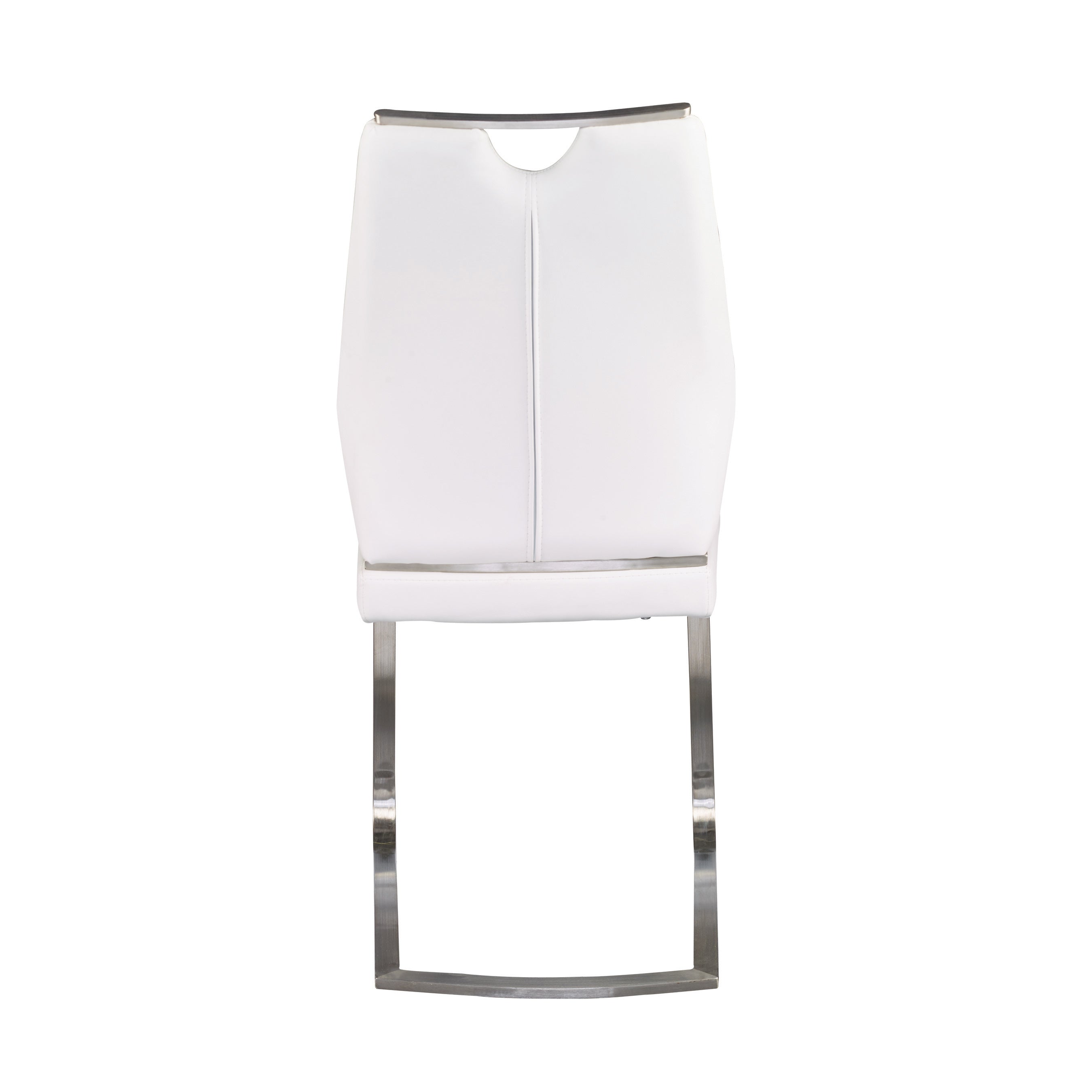 Lexington Side Leather Chair in Brushed Stainless Steel - Set of 2 Modern Dining Chairs for Home & Office | Perfect for Dining Rooms, Conference Tables & Lounge Areas
