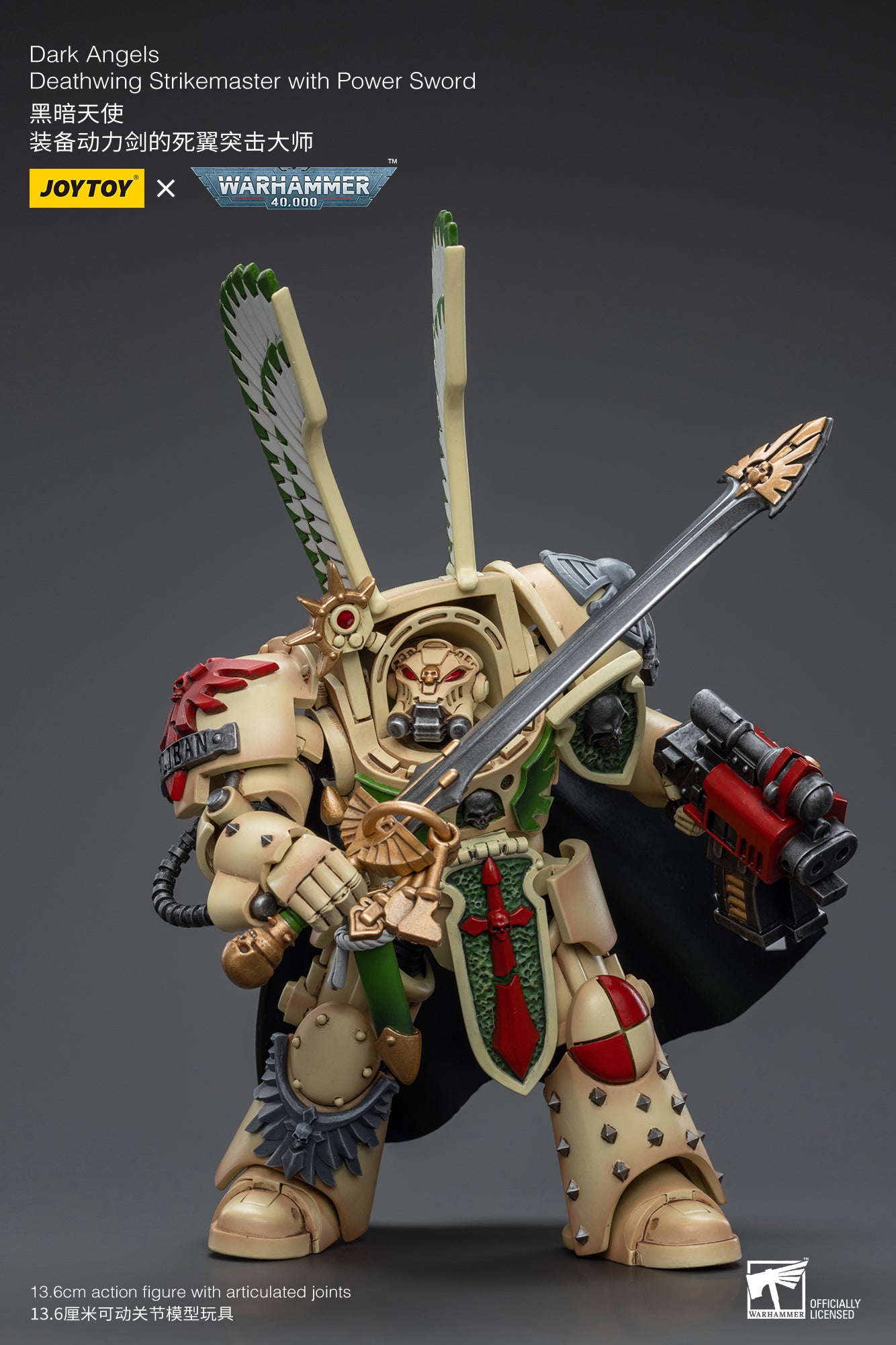 JOYTOY 1/18 Scale Warhammer 40K Dark Angels Deathwing Action Figure - Collectible Miniature for Tabletop Gaming & Display