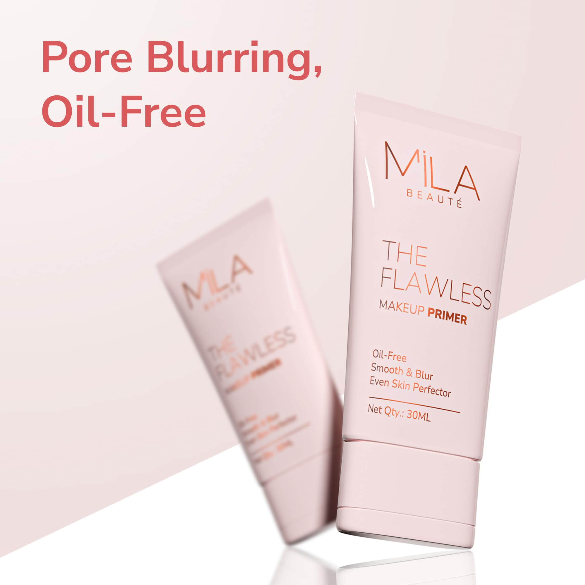 Mila Beauté Flawless Makeup Primer for Face - Oil Free, Vitamin A & E Enriched, Satin Smooth Matte Finish, Pore Minimizing, 30ml | Perfect for Daily Wear, Special Occasions & Photography Makeup